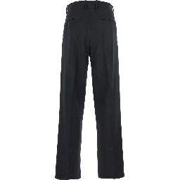 Le Pantalon Golfeur Black Pants with Hidden Closure at the Front in Wool Blend for Men