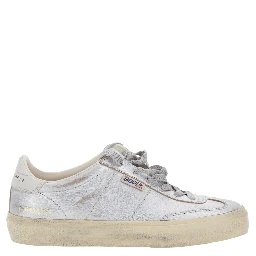 Soul-Star Metallic Sneakers with logo lettering on the back and on the tongue in Laminated Leather Women