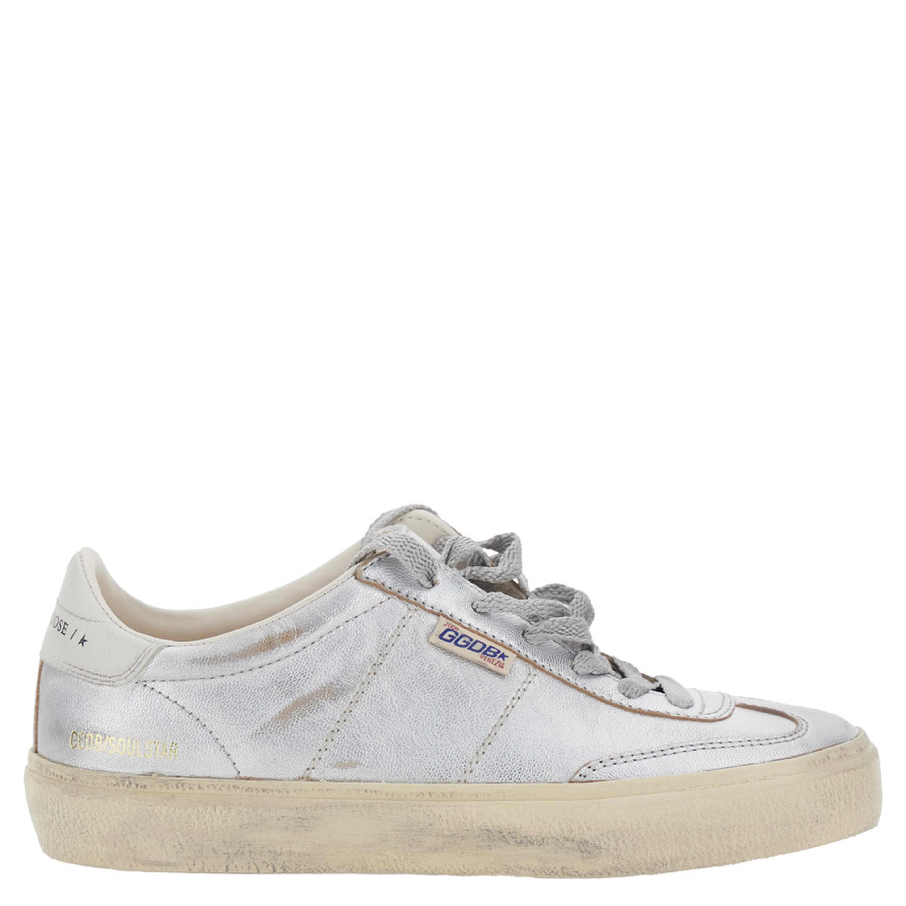 Soul-Star Metallic Sneakers with logo lettering on the back and on the tongue in Laminated Leather Women