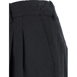Le Pantalon Golfeur Black Pants with Hidden Closure at the Front in Wool Blend for Men
