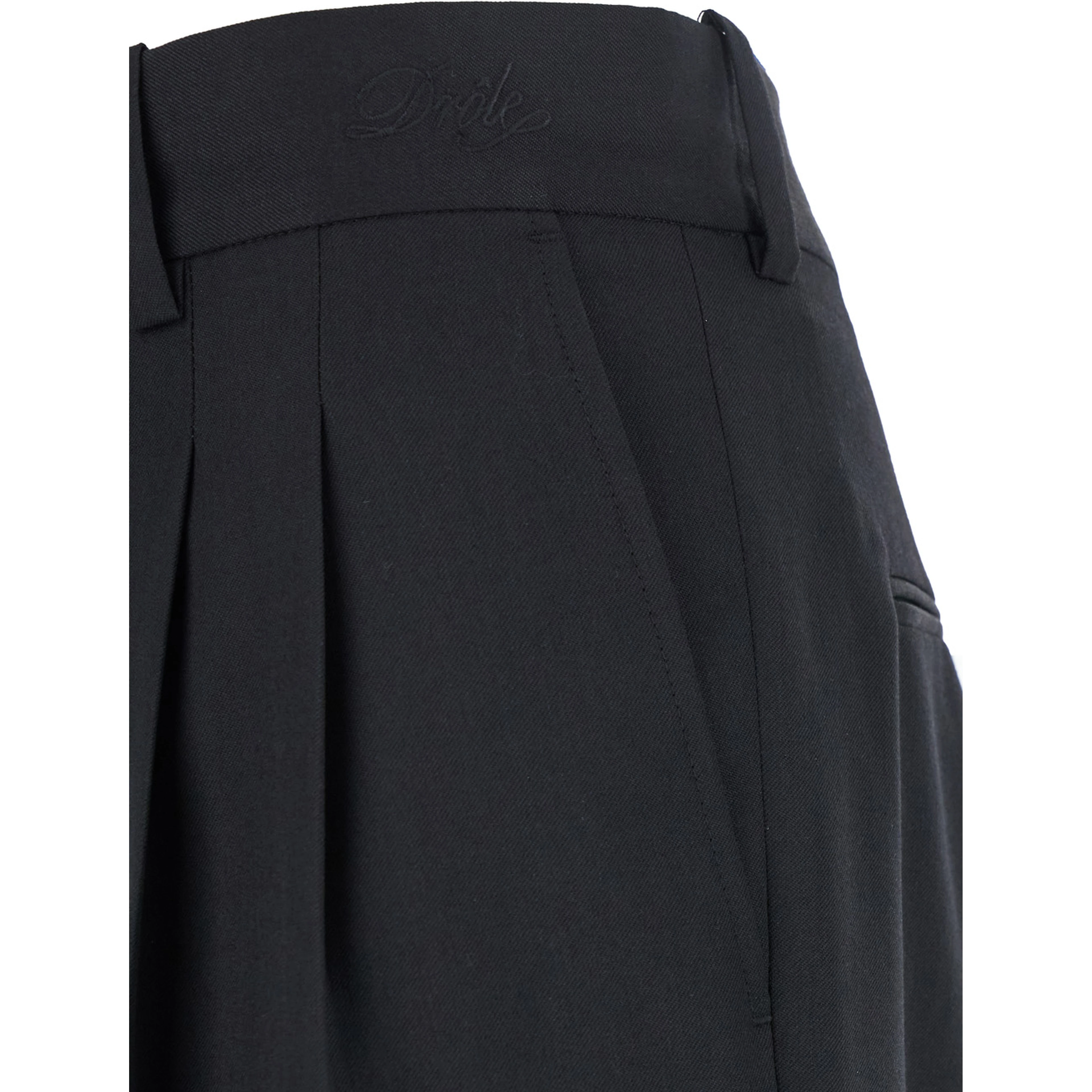 Le Pantalon Golfeur Black Pants with Hidden Closure at the Front in Wool Blend for Men