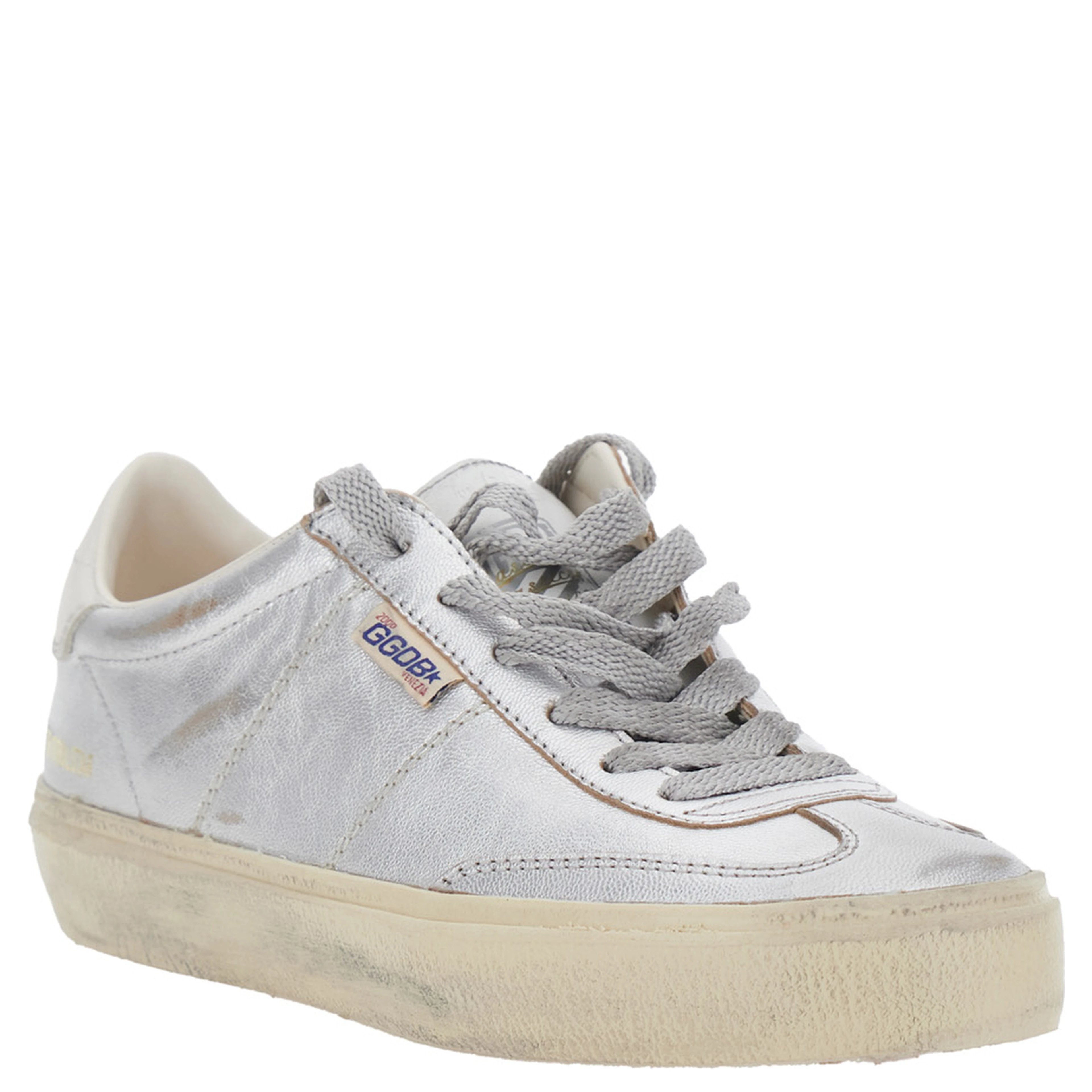 Soul-Star Metallic Sneakers with logo lettering on the back and on the tongue in Laminated Leather Women