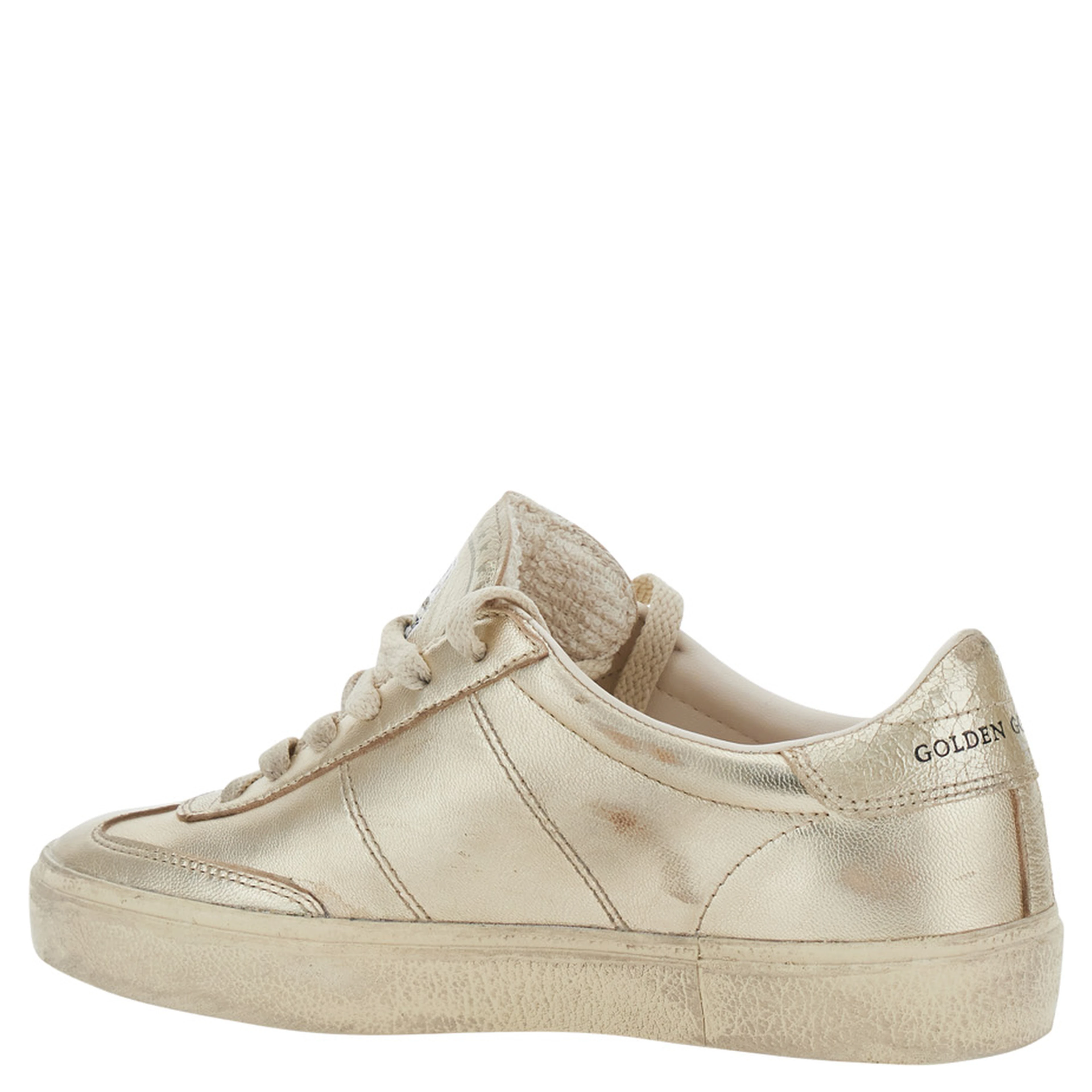 Soul-Star metallic Sneakers with logo lettering on the back and on the tongue in laminated leather Woman