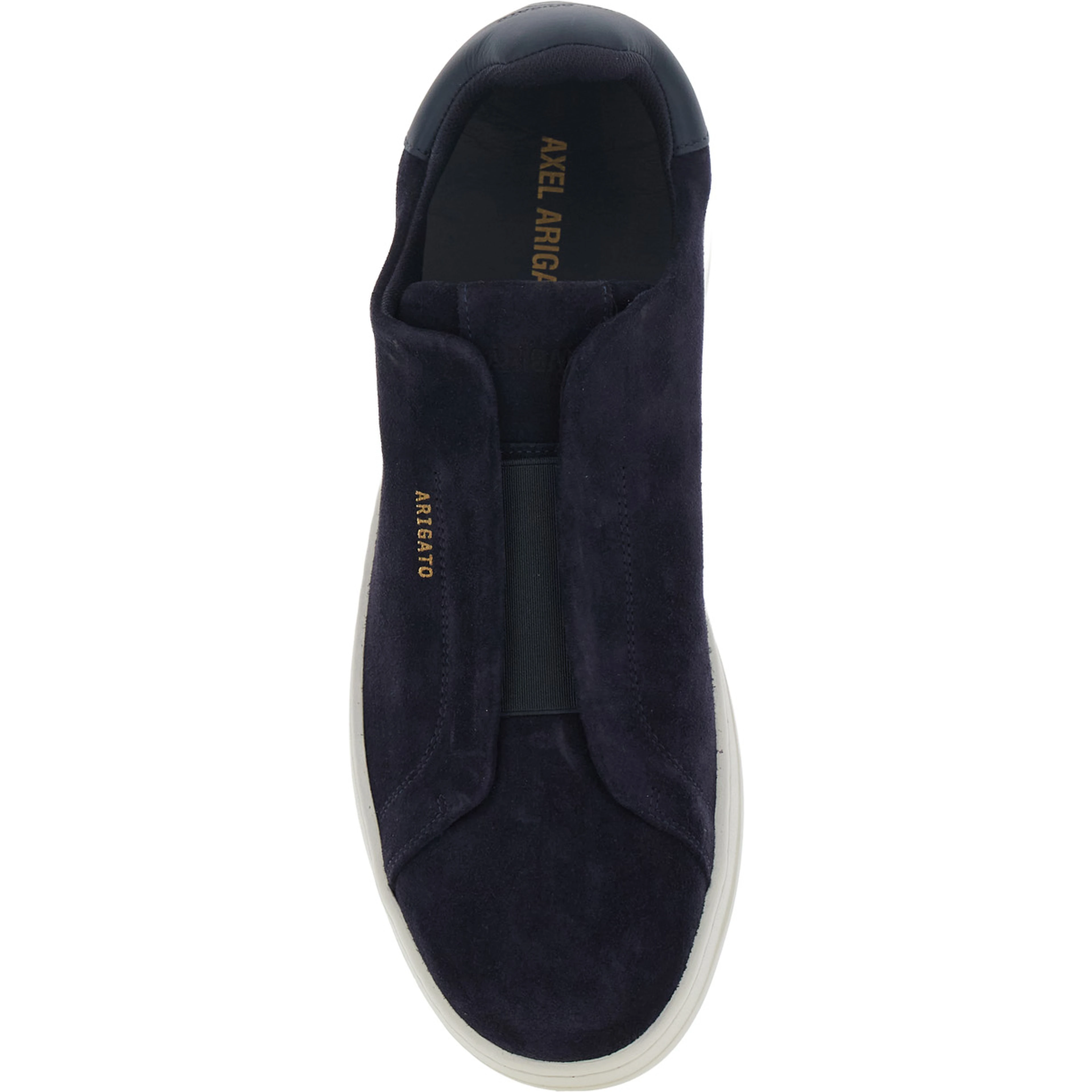 Dice Blue Low Top Laceless Sneakers  with Logo Lettering on the Back in Leather for Men
