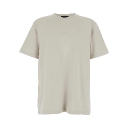 NISO Gray T-Shirt with Round Neck in Cotton for Men