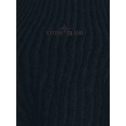 Blue Crew Neck T-Shirt with Logo Lettering Embroidery on the Front in Cotton for Men