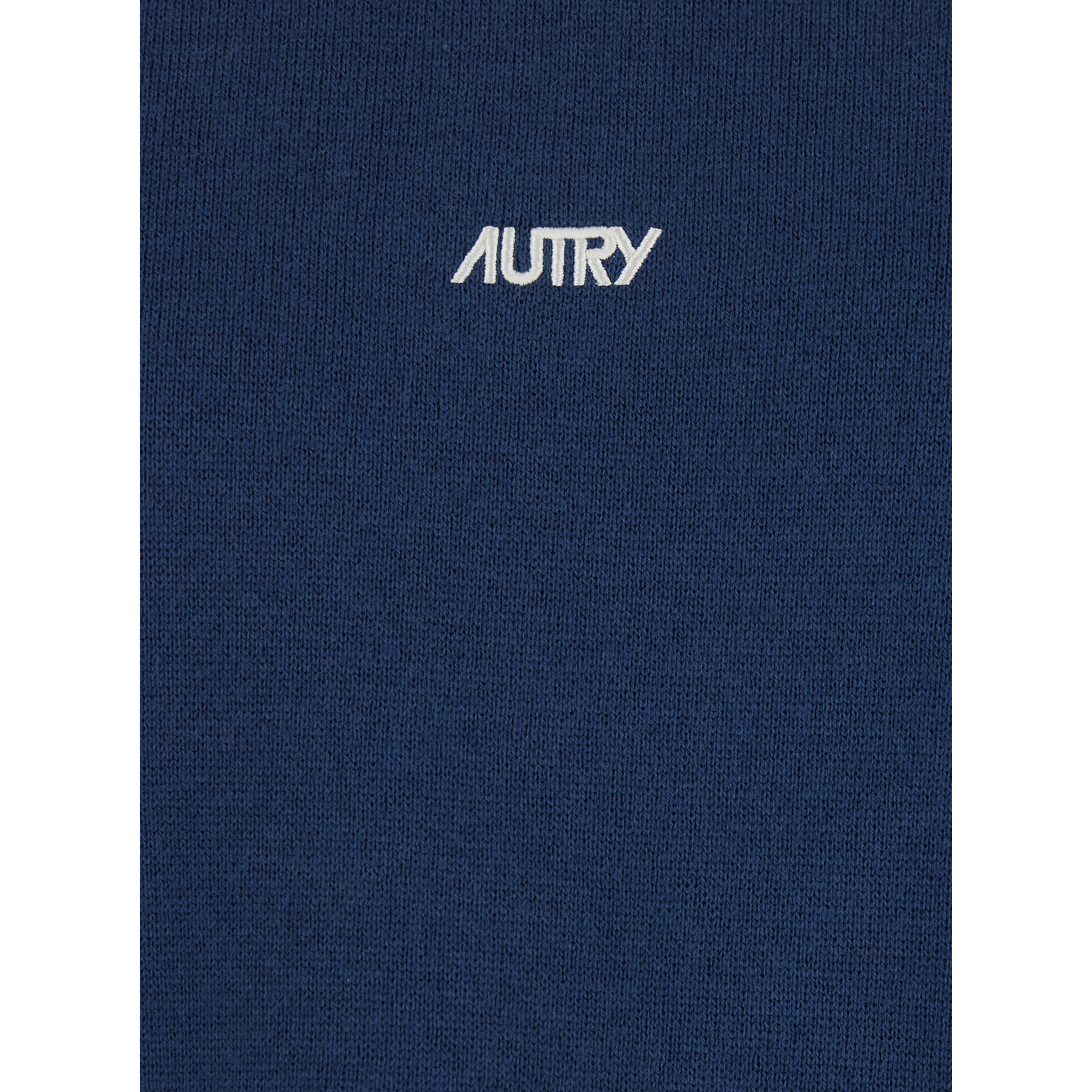 Blue Polo Shirt with Contrast Collar and Logo on Front in Cotton Blend Man