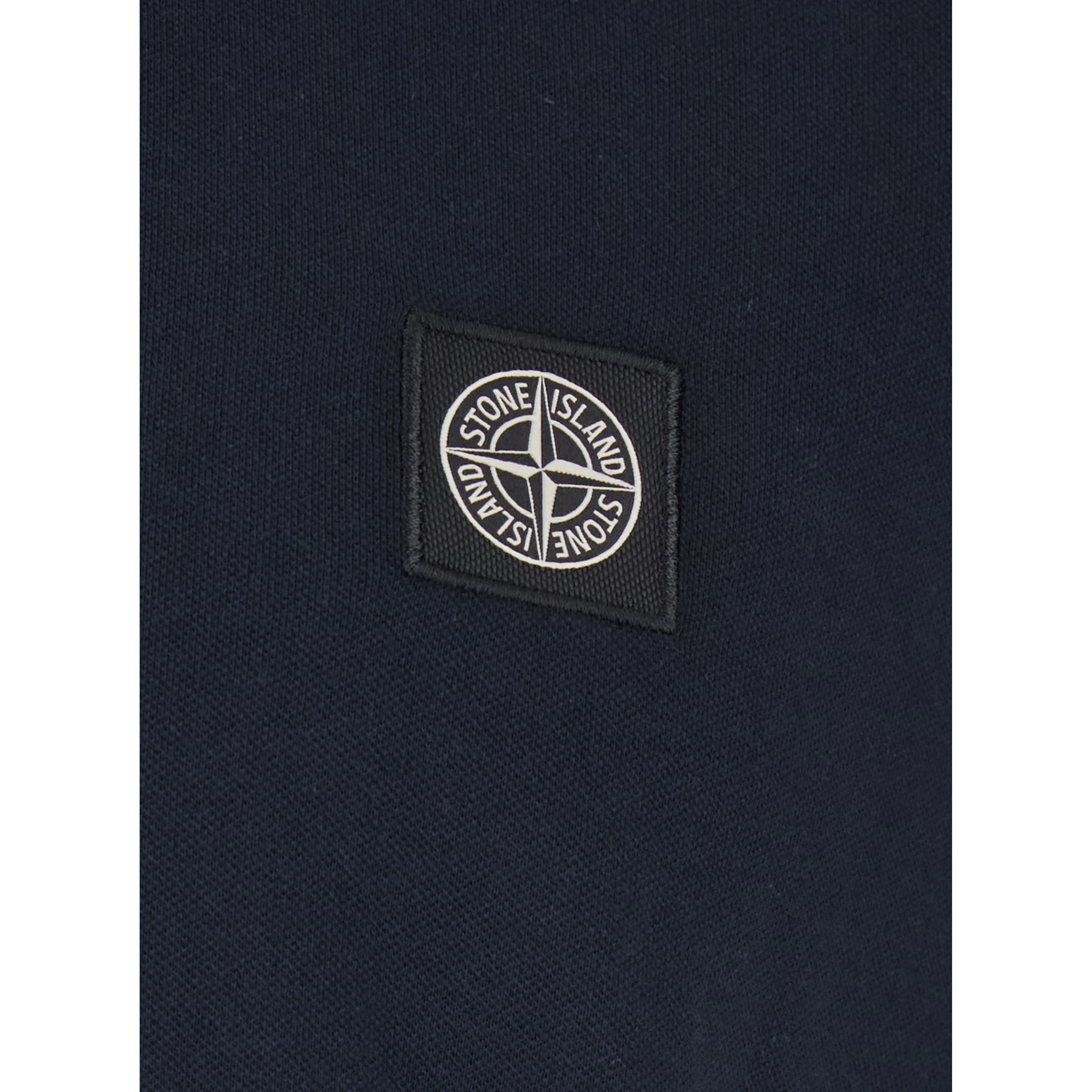 Blue Polo shirt with Classic Collar and Logo Patch on the front in Stretch Cotton for Men