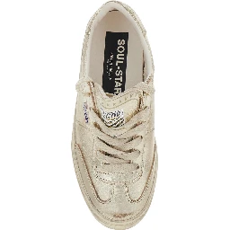 Soul-Star metallic Sneakers with logo lettering on the back and on the tongue in laminated leather Woman