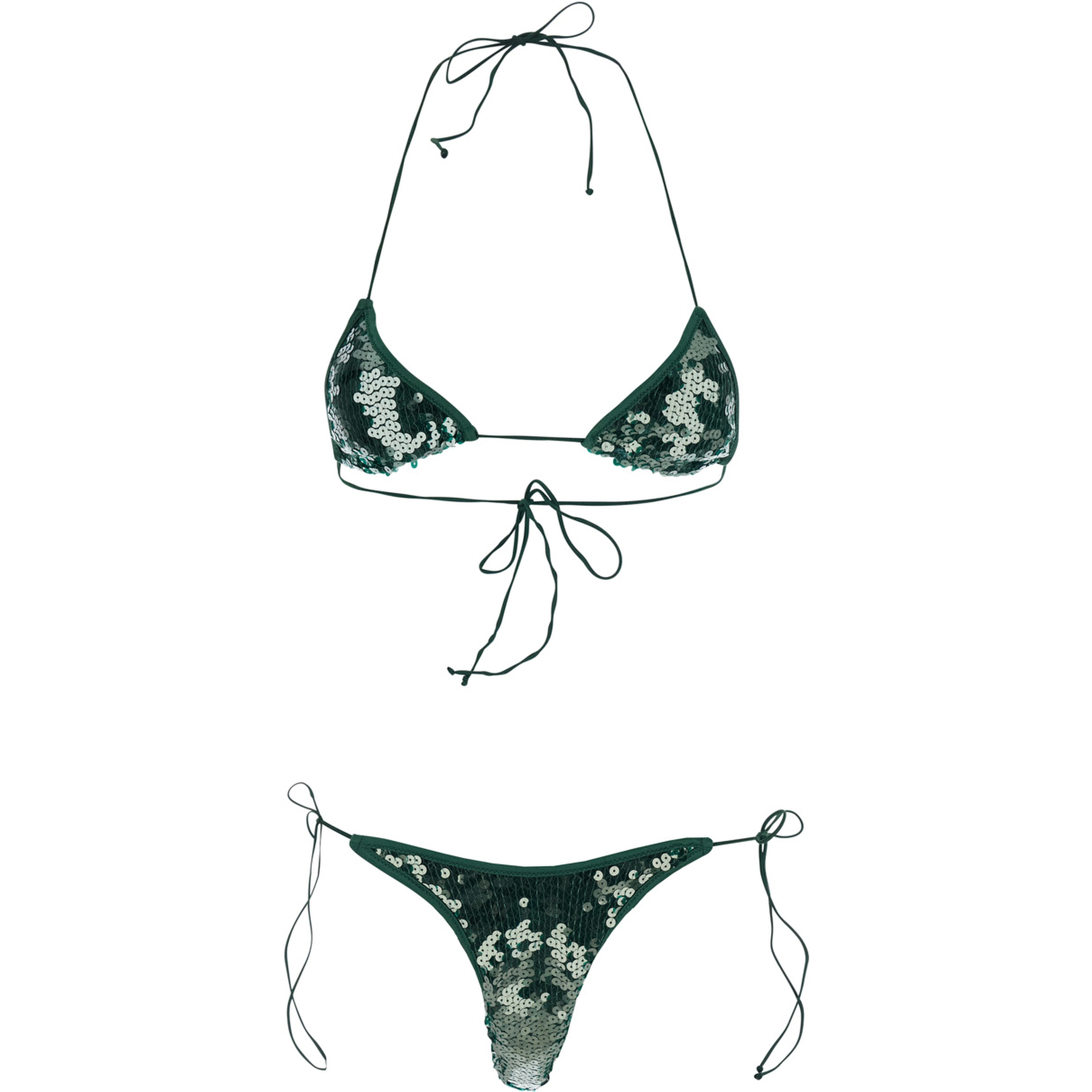 MARYLIN Green Bikini with Triangle Top and all-over rhinestones in Tech Fabric Women