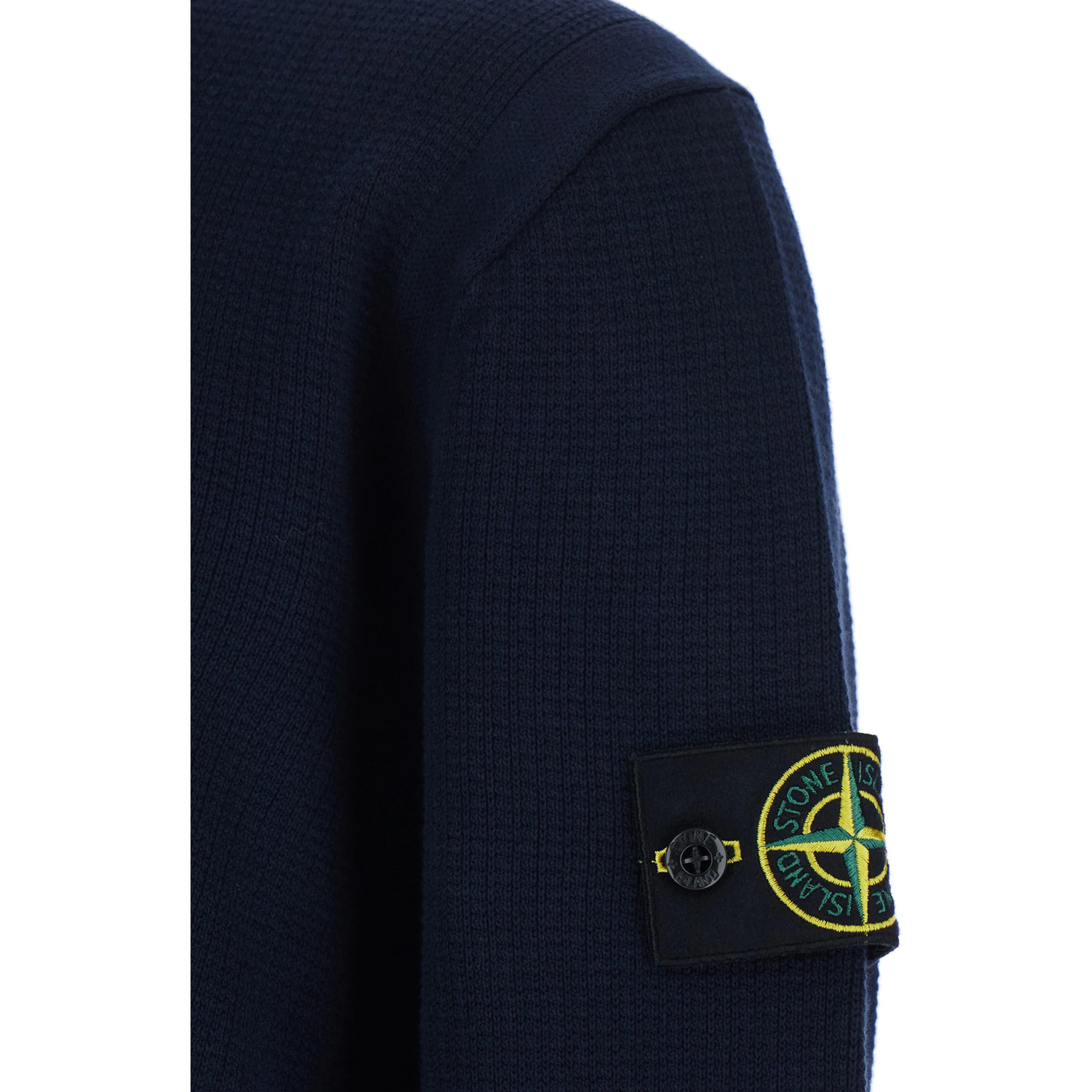 Blue  Sweatshirt with Logo Patch on Sleeve in Cotton for Men