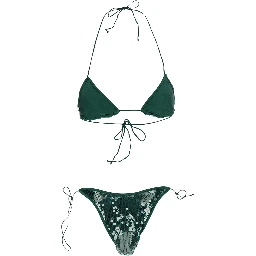 MARYLIN Green Bikini with Triangle Top and all-over rhinestones in Tech Fabric Women