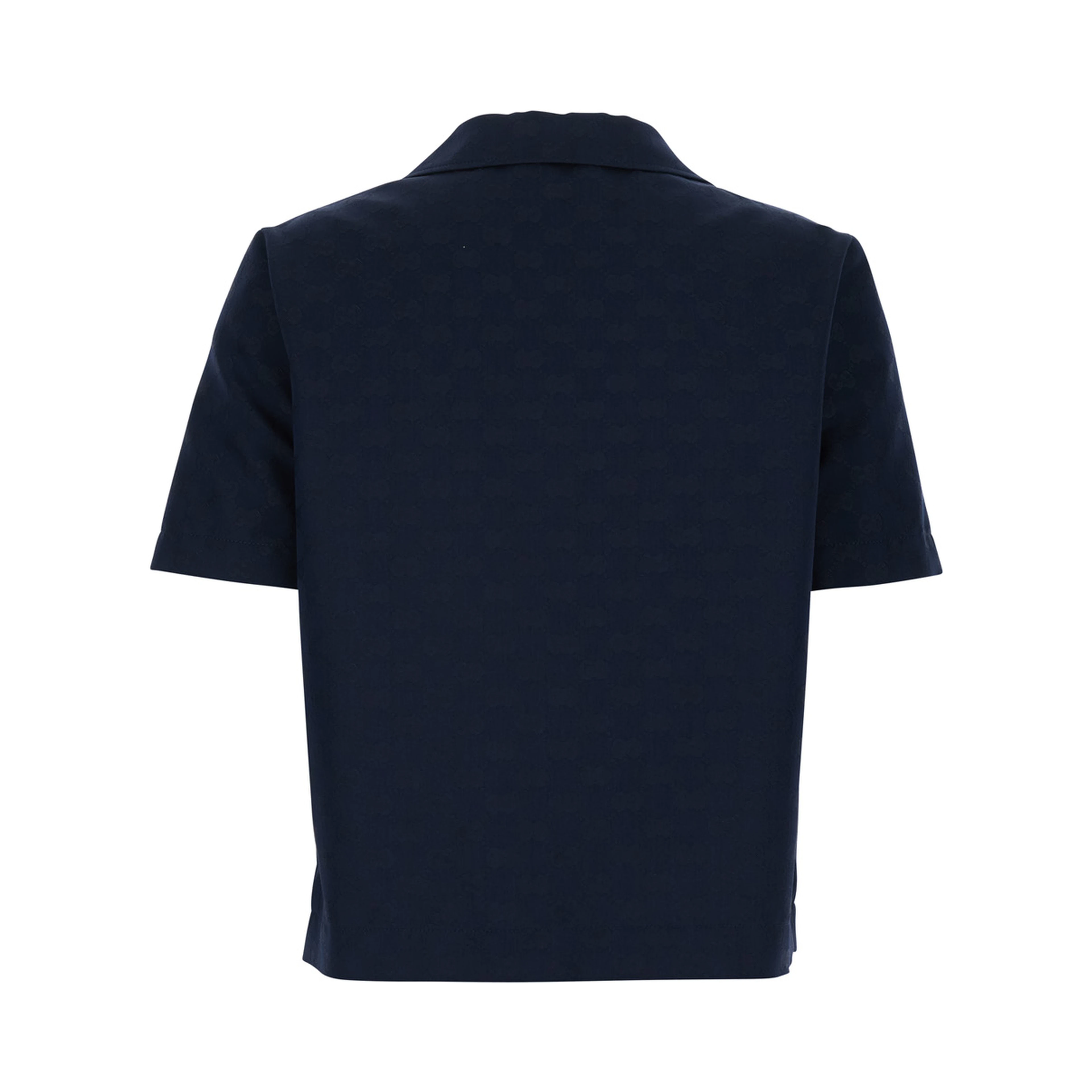 Blue Blouse with Wide Collar and V-Neck in Cotton Blend for Women