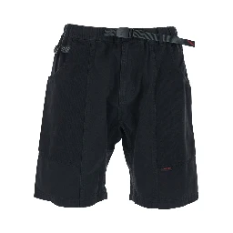 Black Bermuda shorts with elasticated waist and two pockets in cotton man