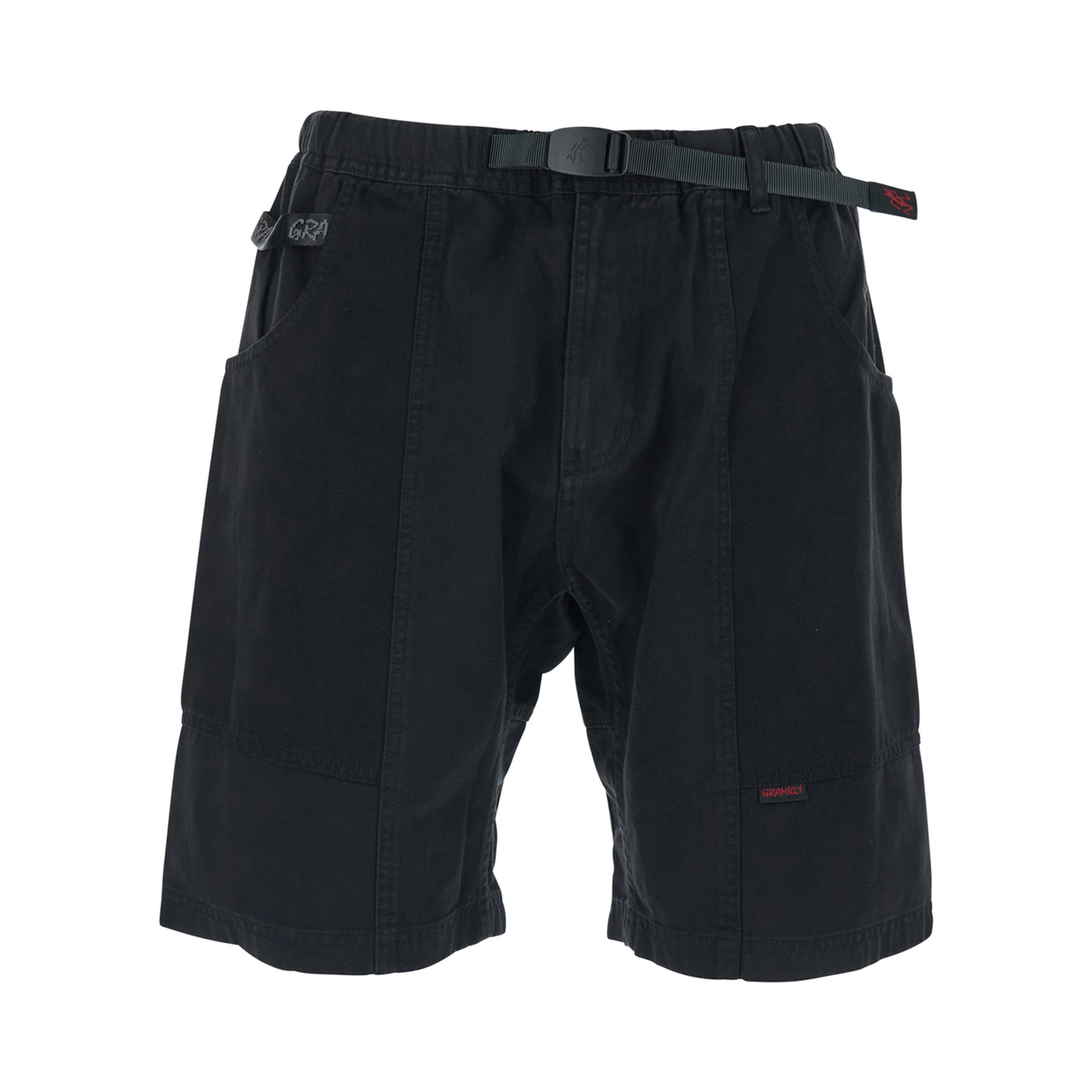 Black Bermuda shorts with elasticated waist and two pockets in cotton man