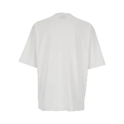 White T-Shirt with Maxi Logo on the Front in Cotton for Men