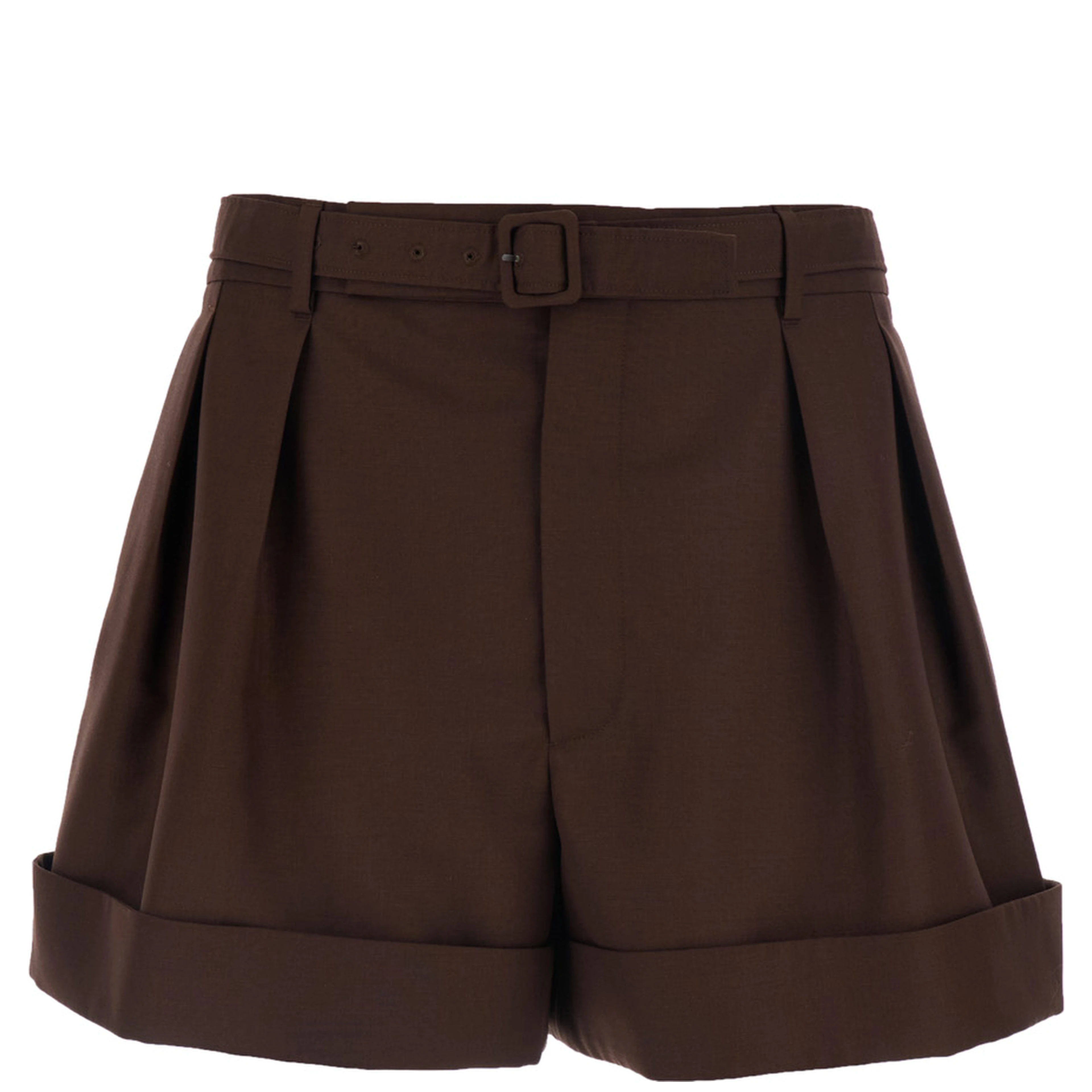 Brown Cotton Bermuda Shorts with Side Pockets for Men