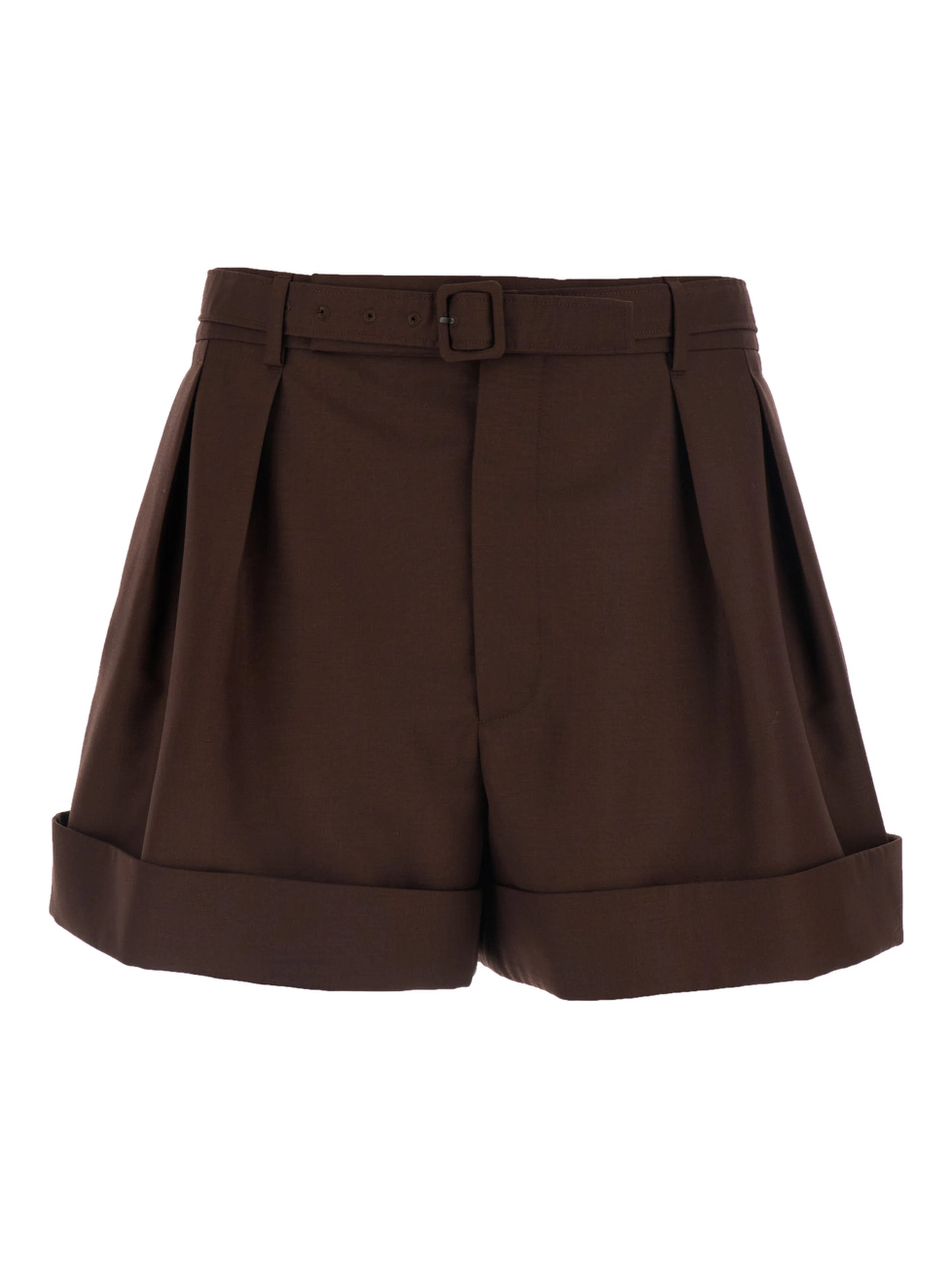 Brown Cotton Bermuda Shorts with Side Pockets for Men