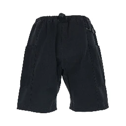 Black Bermuda shorts with elasticated waist and two pockets in cotton man