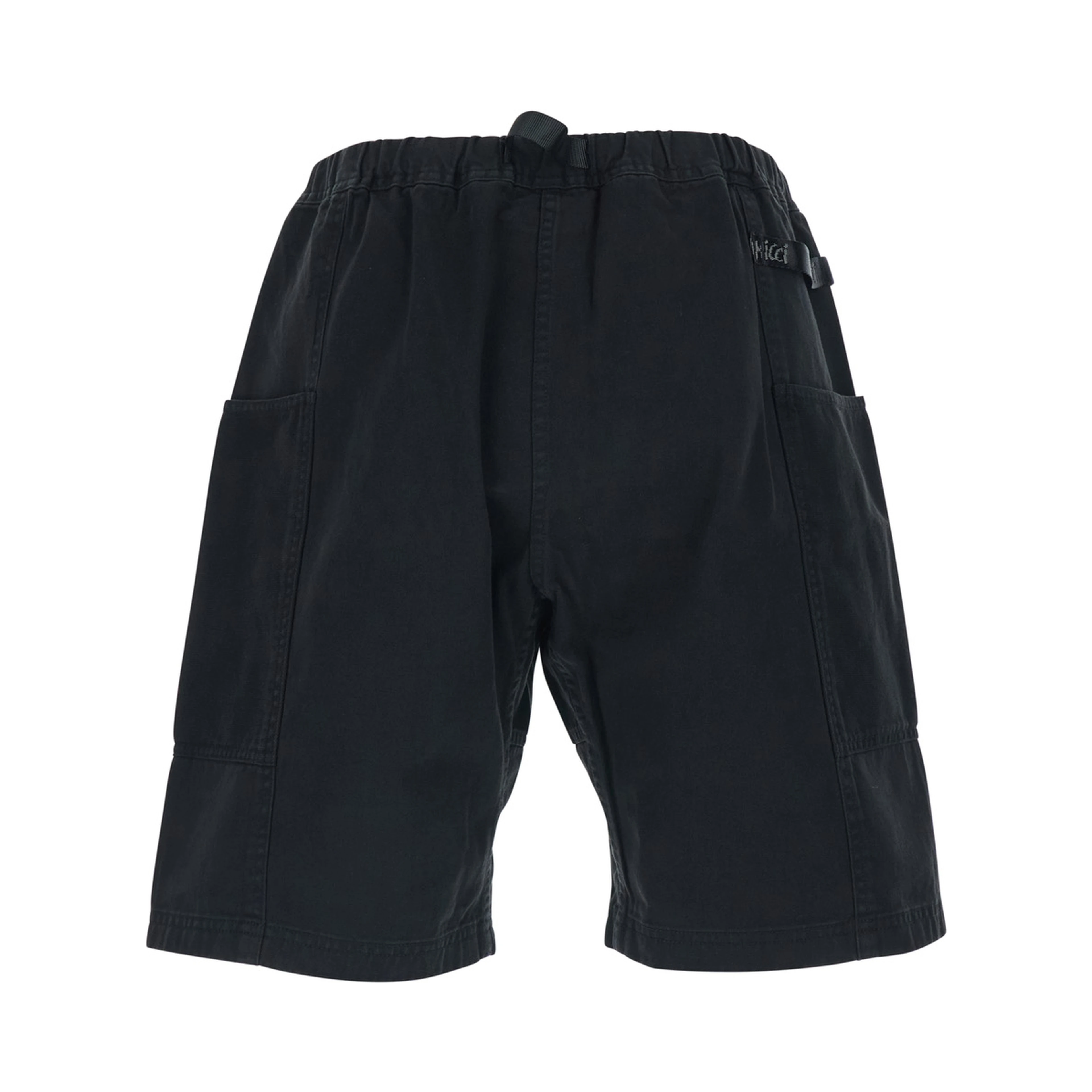 Black Bermuda shorts with elasticated waist and two pockets in cotton man