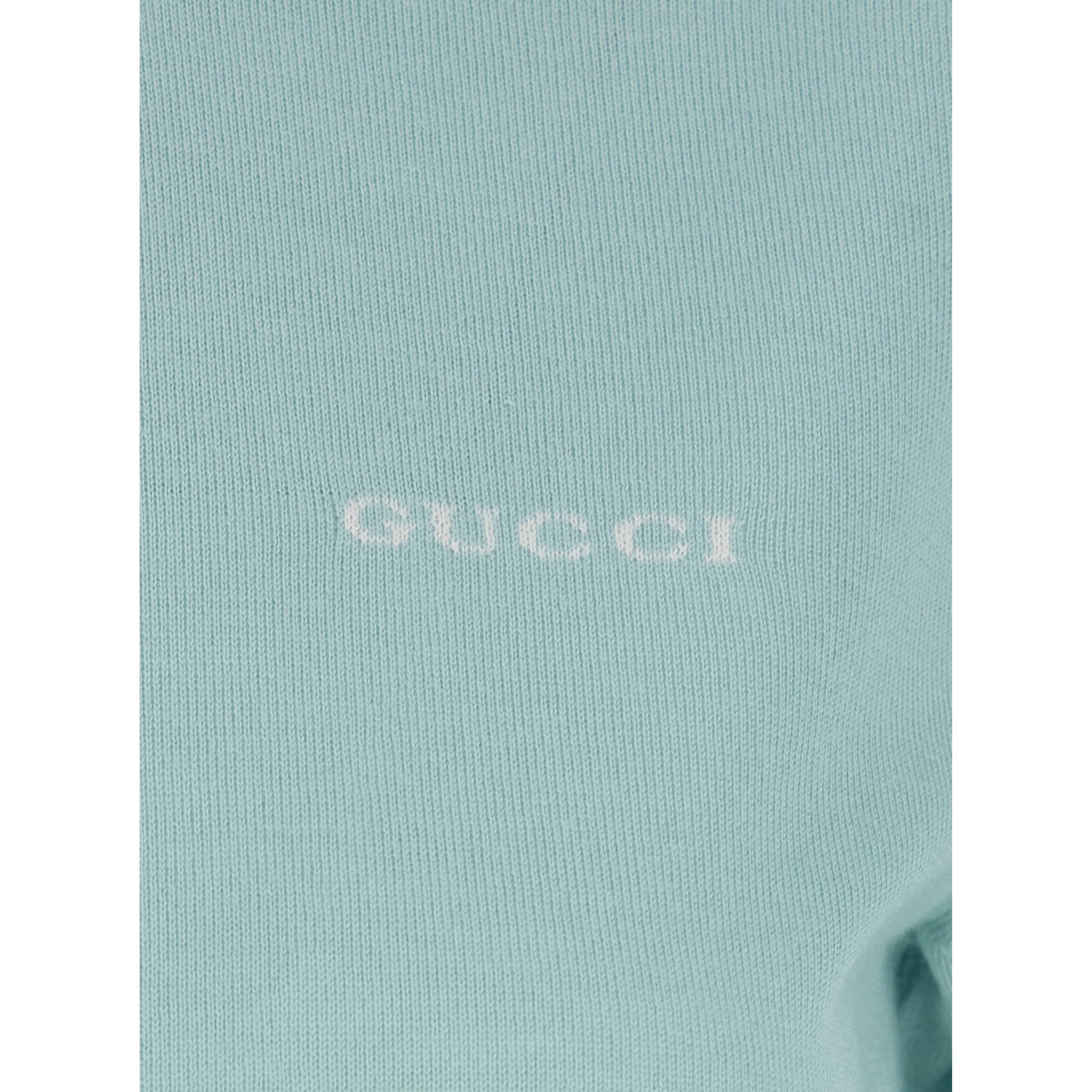 Light Blue Polo with Classic Collar and Logo Lettering Embroidery on the Front in Wool for Women