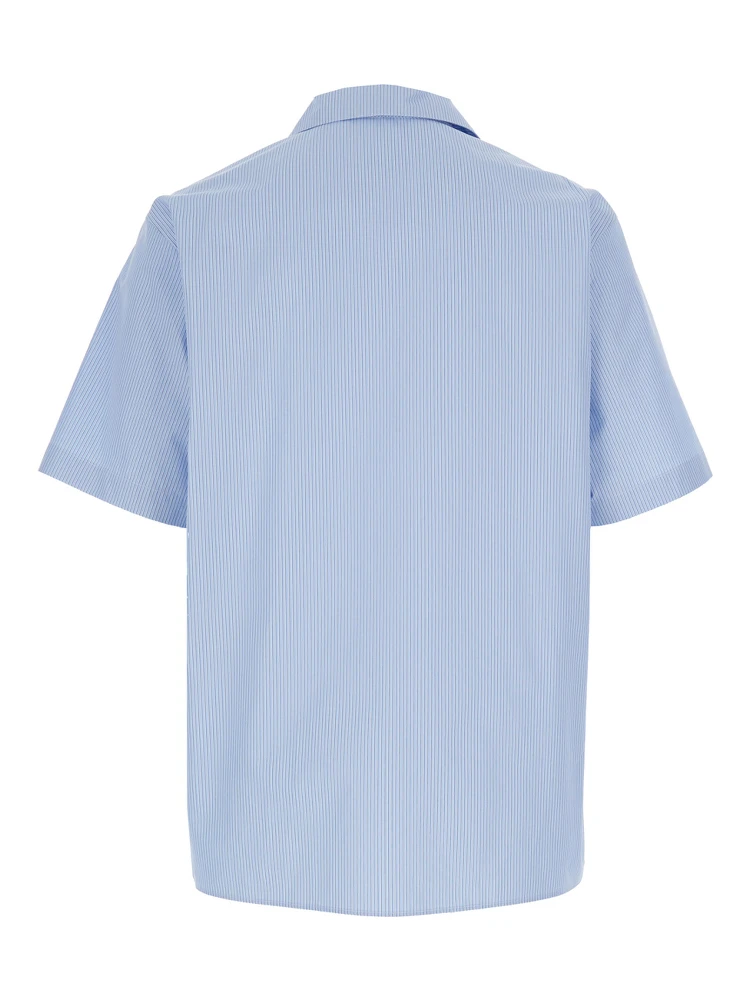 Light Blue Bowling Shirt with Logo Embroidery on the Front and All-Over Stripe Motif in for Men alternative