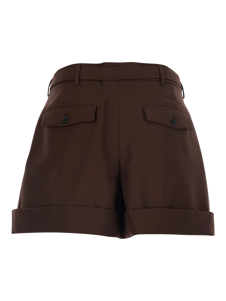 Brown Cotton Bermuda Shorts with Side Pockets for Men alternative