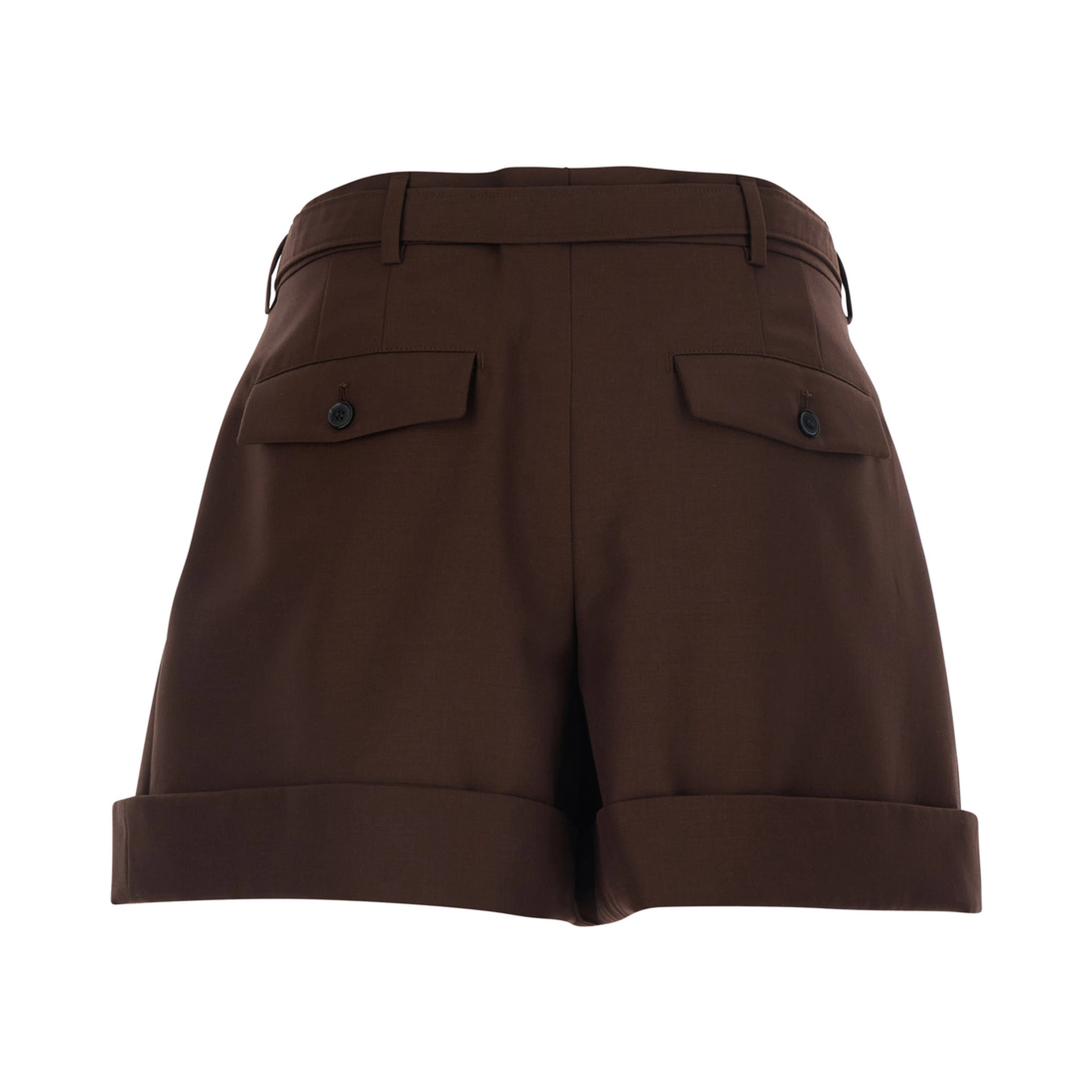 Brown Cotton Bermuda Shorts with Side Pockets for Men