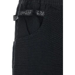 Black Bermuda shorts with elasticated waist and two pockets in cotton man