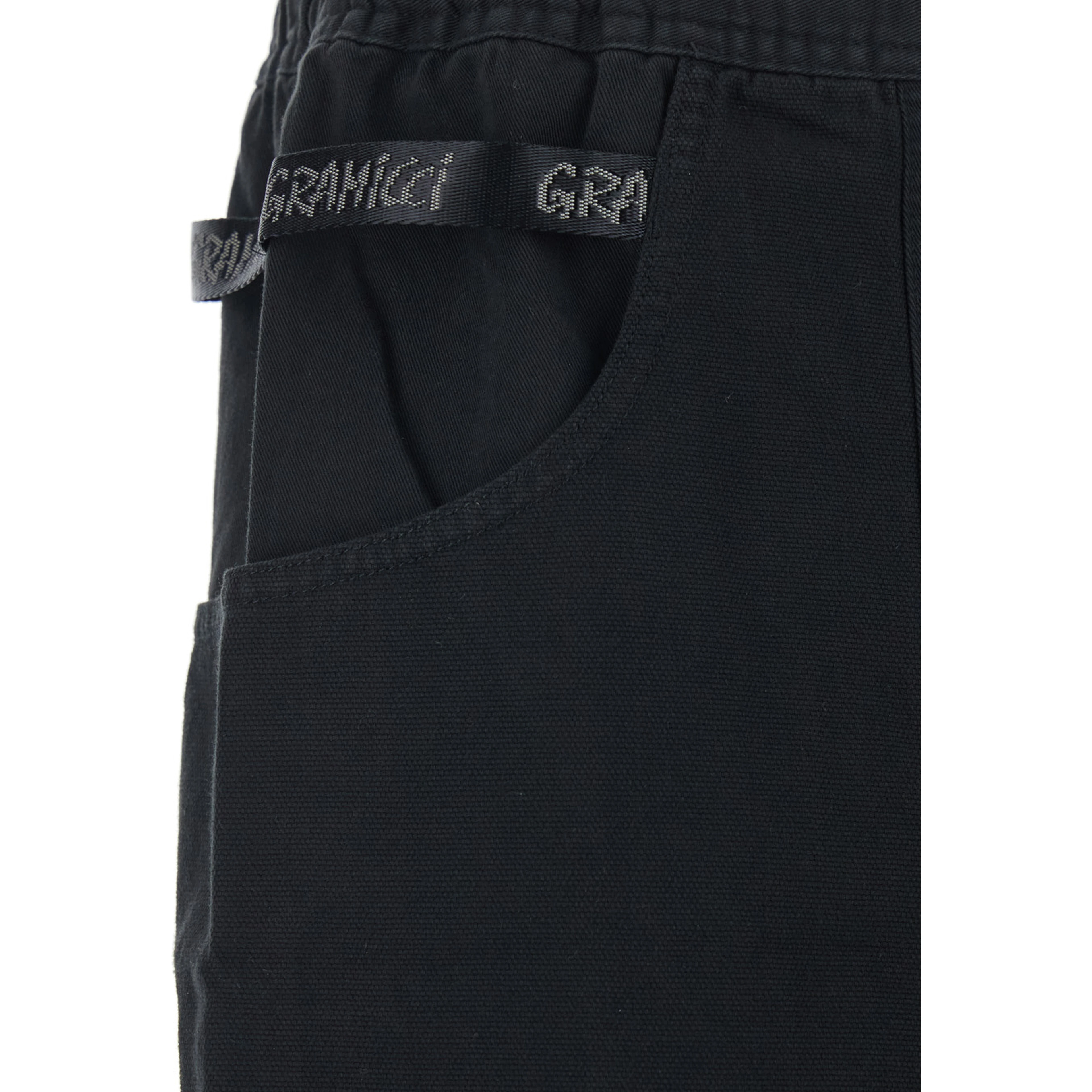 Black Bermuda shorts with elasticated waist and two pockets in cotton man