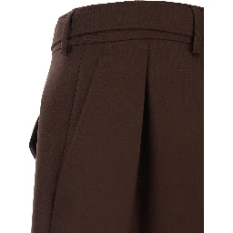 Brown Cotton Bermuda Shorts with Side Pockets for Men