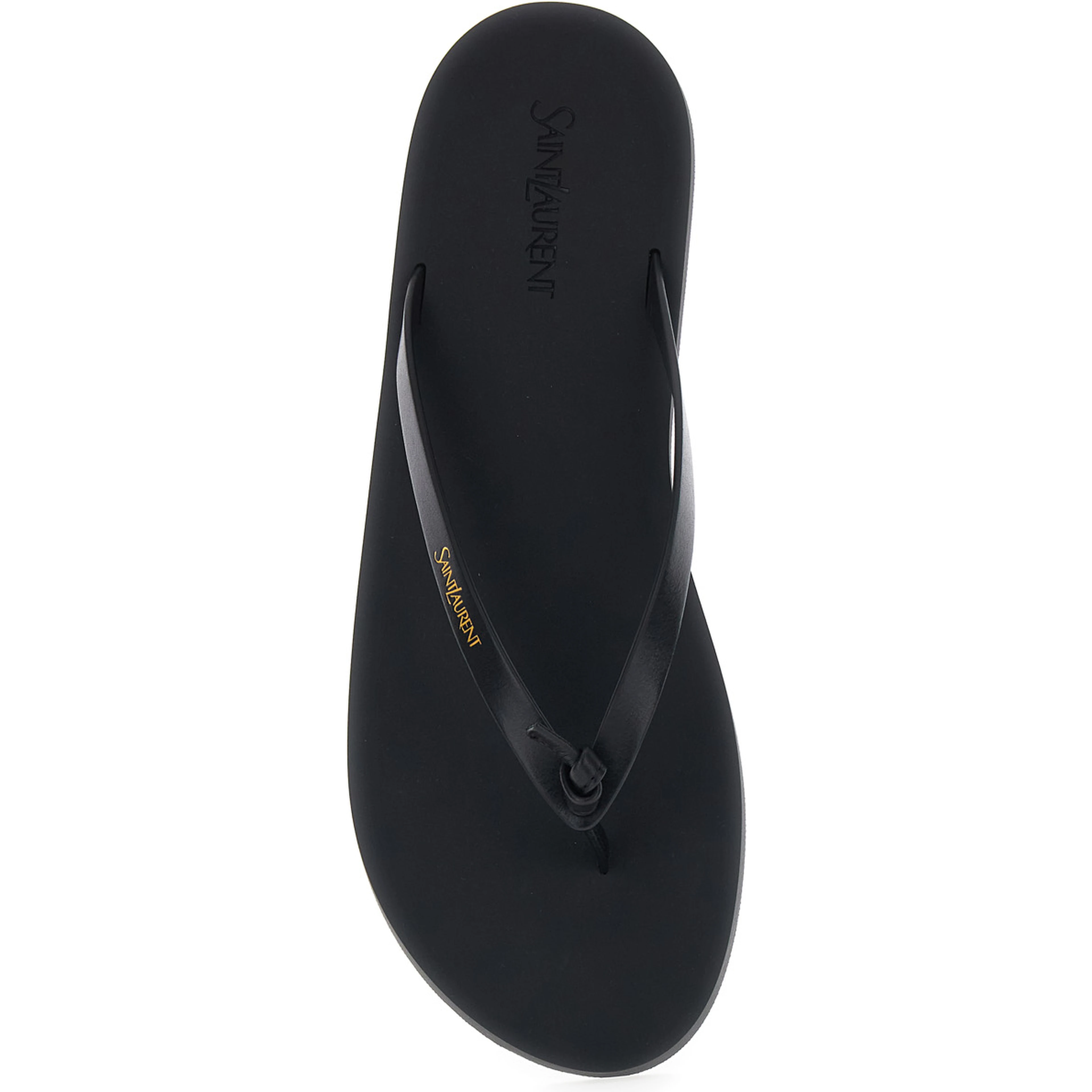 Black Cassandra Flip-Flops with Leather Logo Detail for Men