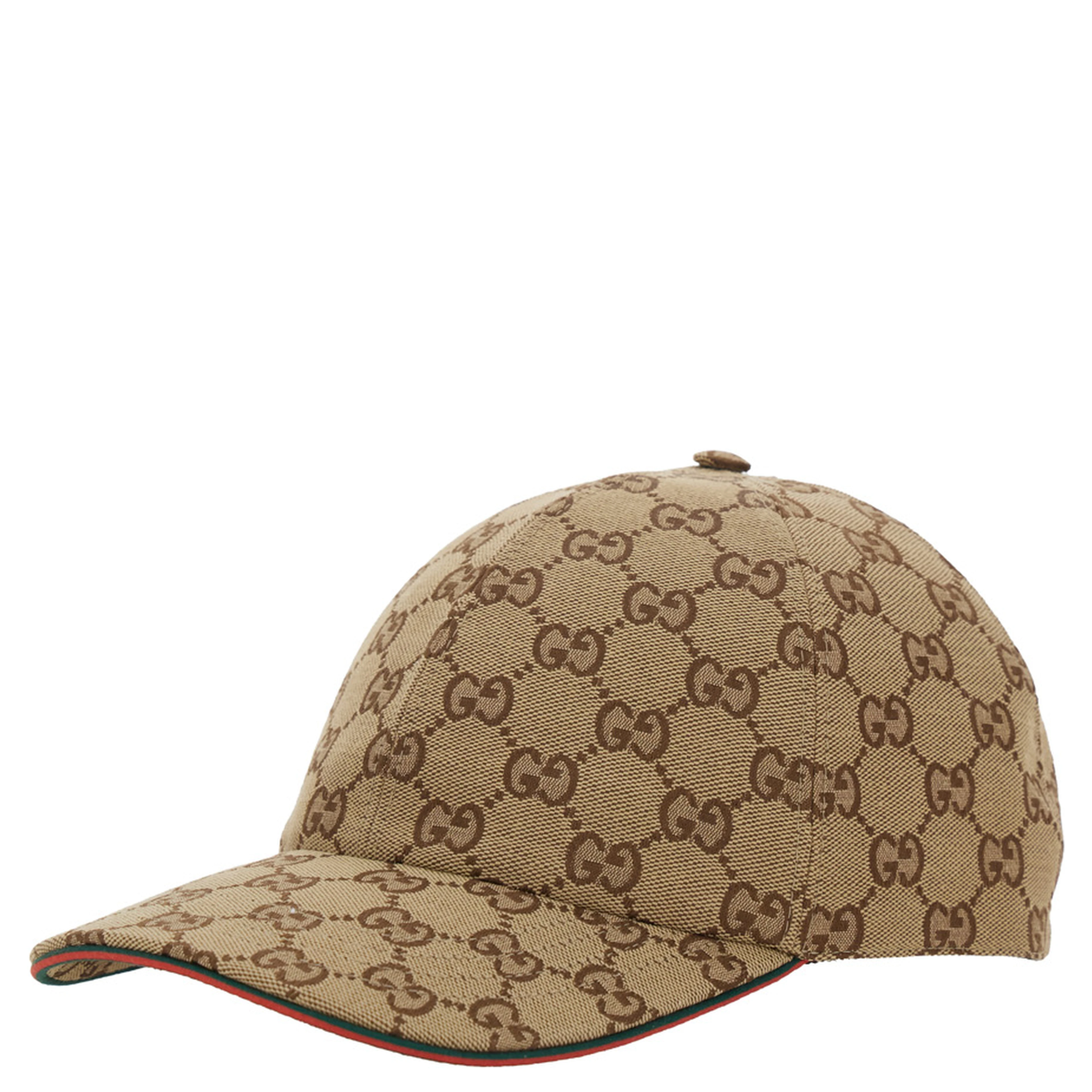 Beige Baseball Cap with Curved Brim and GG All-Over Motif in Fabric Woman