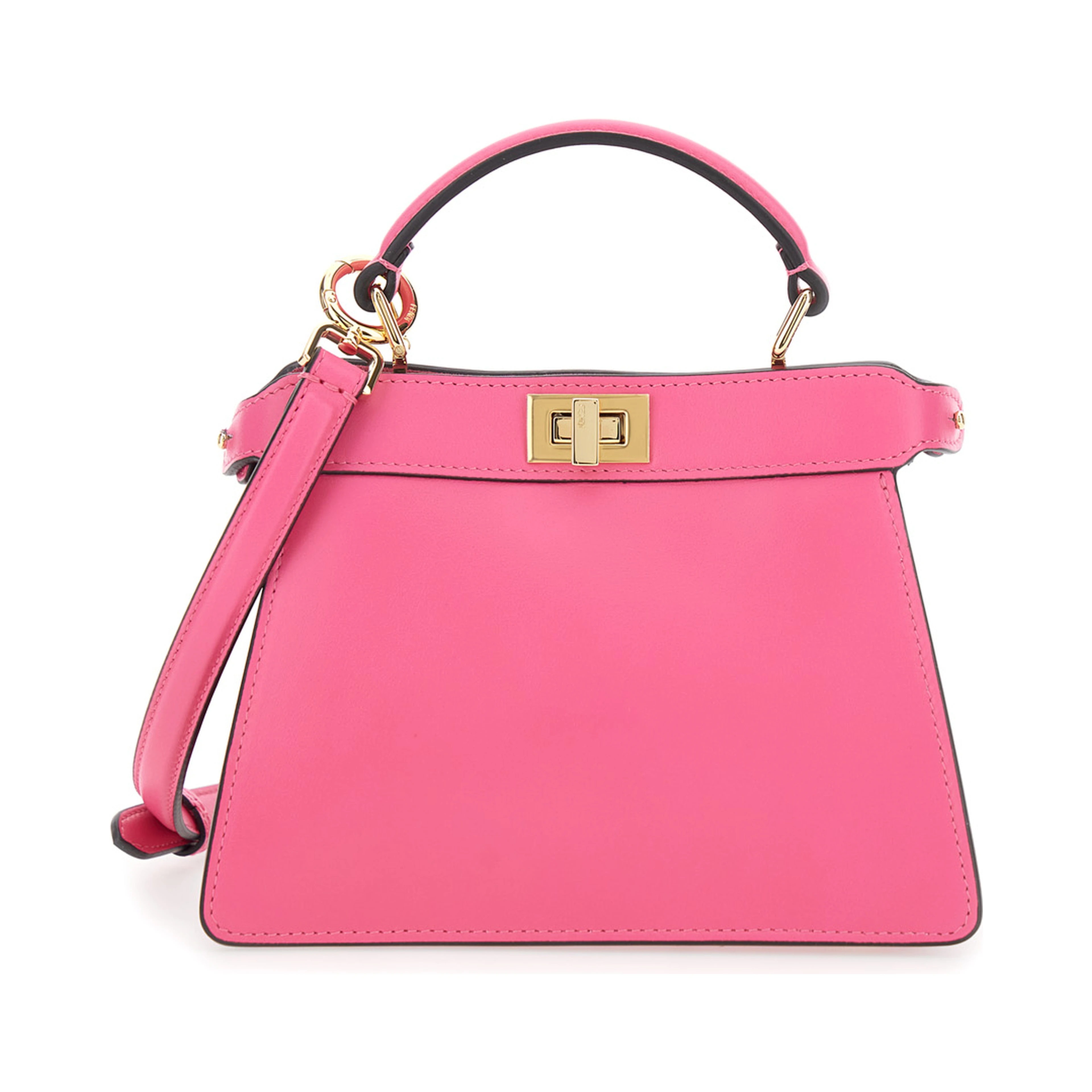 Pink HandBag Peekaboo ISeeU Petite with Turn Lock in Garnet Leather for Women