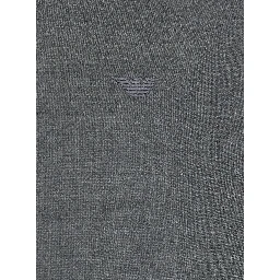 Grey Shirt with Classic Collar and Logo Embroidery on the Front in Wool for Men