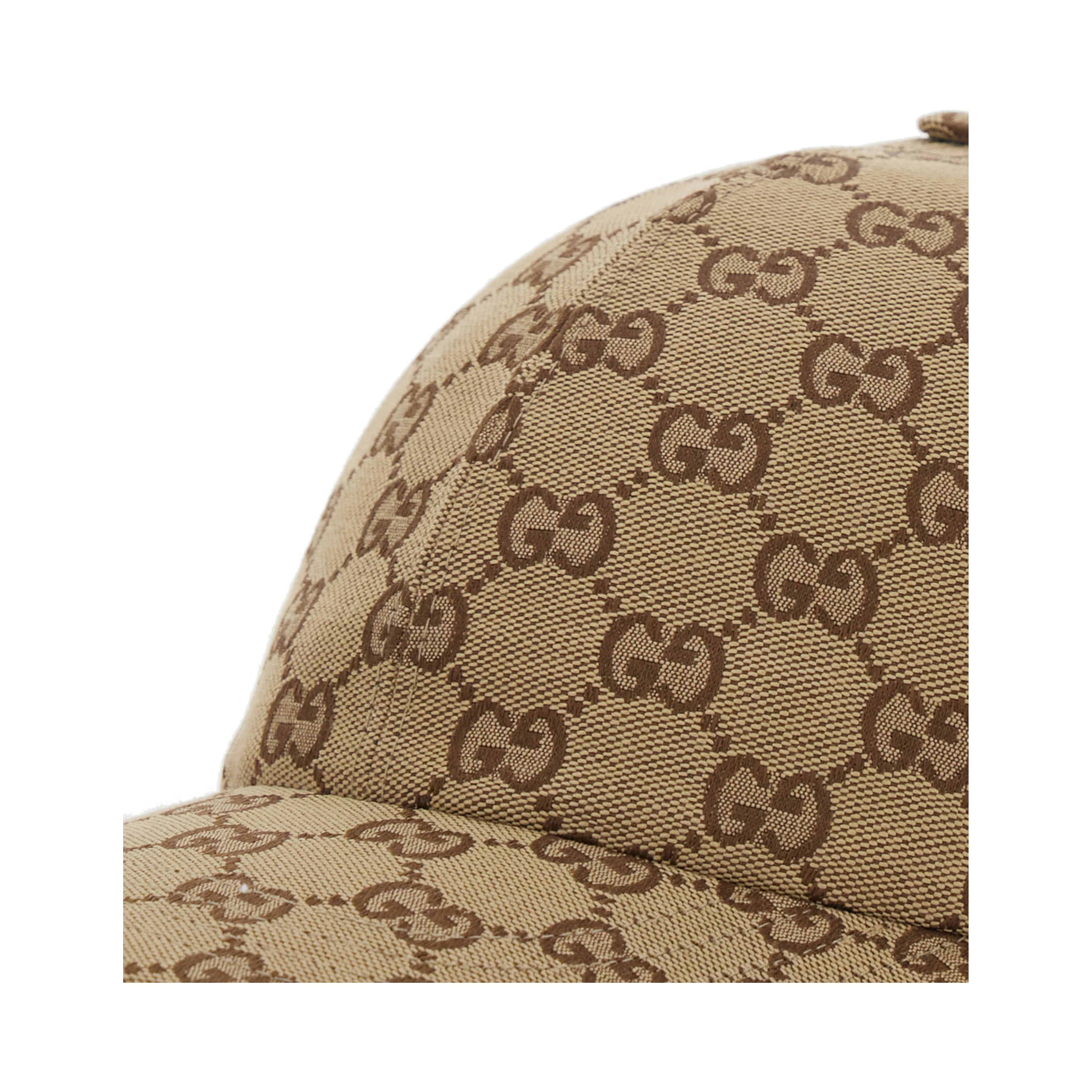 Beige Baseball Cap with Curved Brim and GG All-Over Motif in Fabric Woman