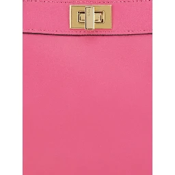 Pink HandBag Peekaboo ISeeU Petite with Turn Lock in Garnet Leather for Women