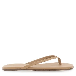 Foundations Beige Sandals with thong design and logo embossed in Ecoleather Woman