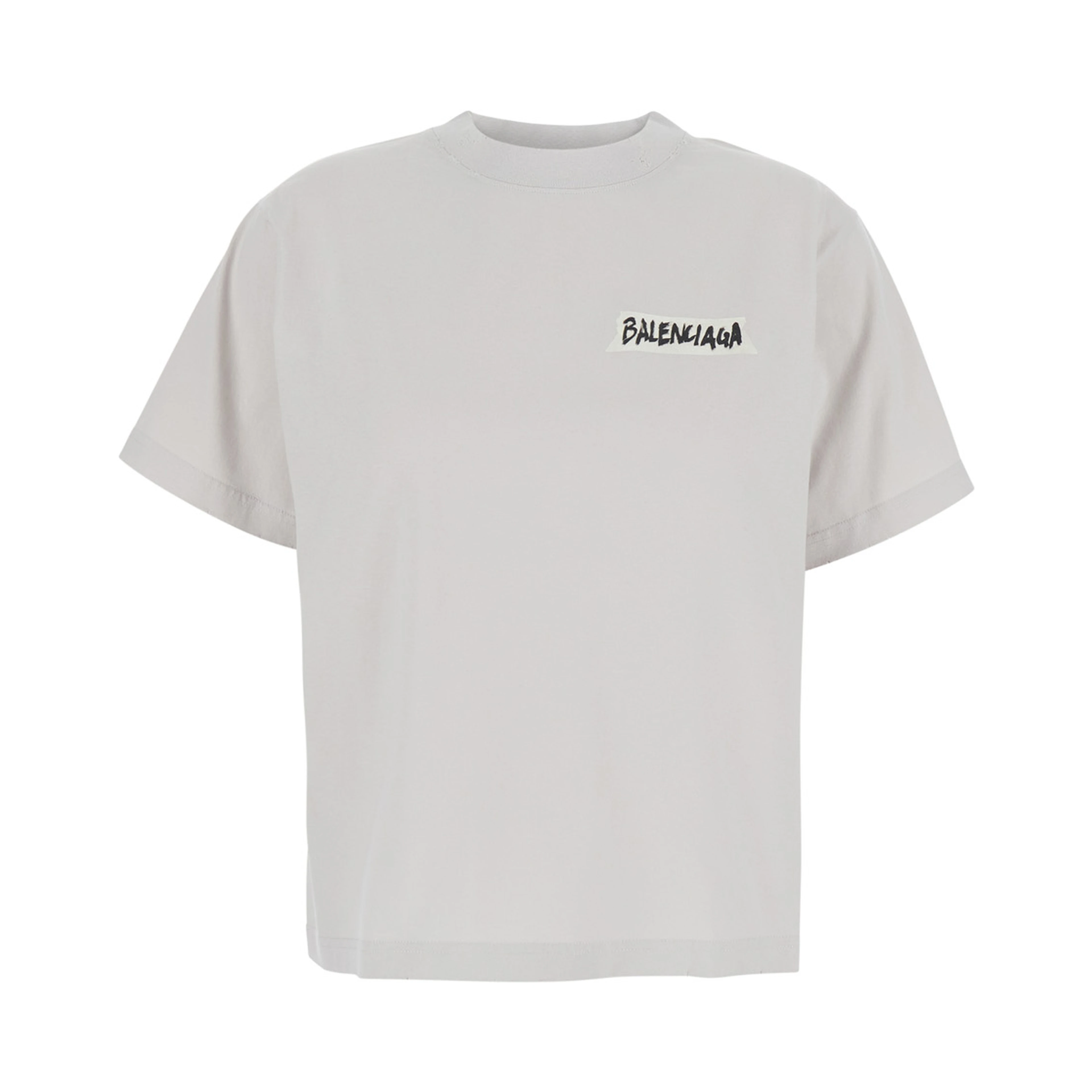 White T-shirt with logo on front and back in Cotton for Women