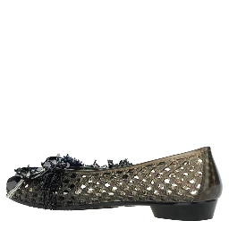 Glam Jelly Black Ballet shoes with Rhinestone Details on the Front in Tech Fabric Women