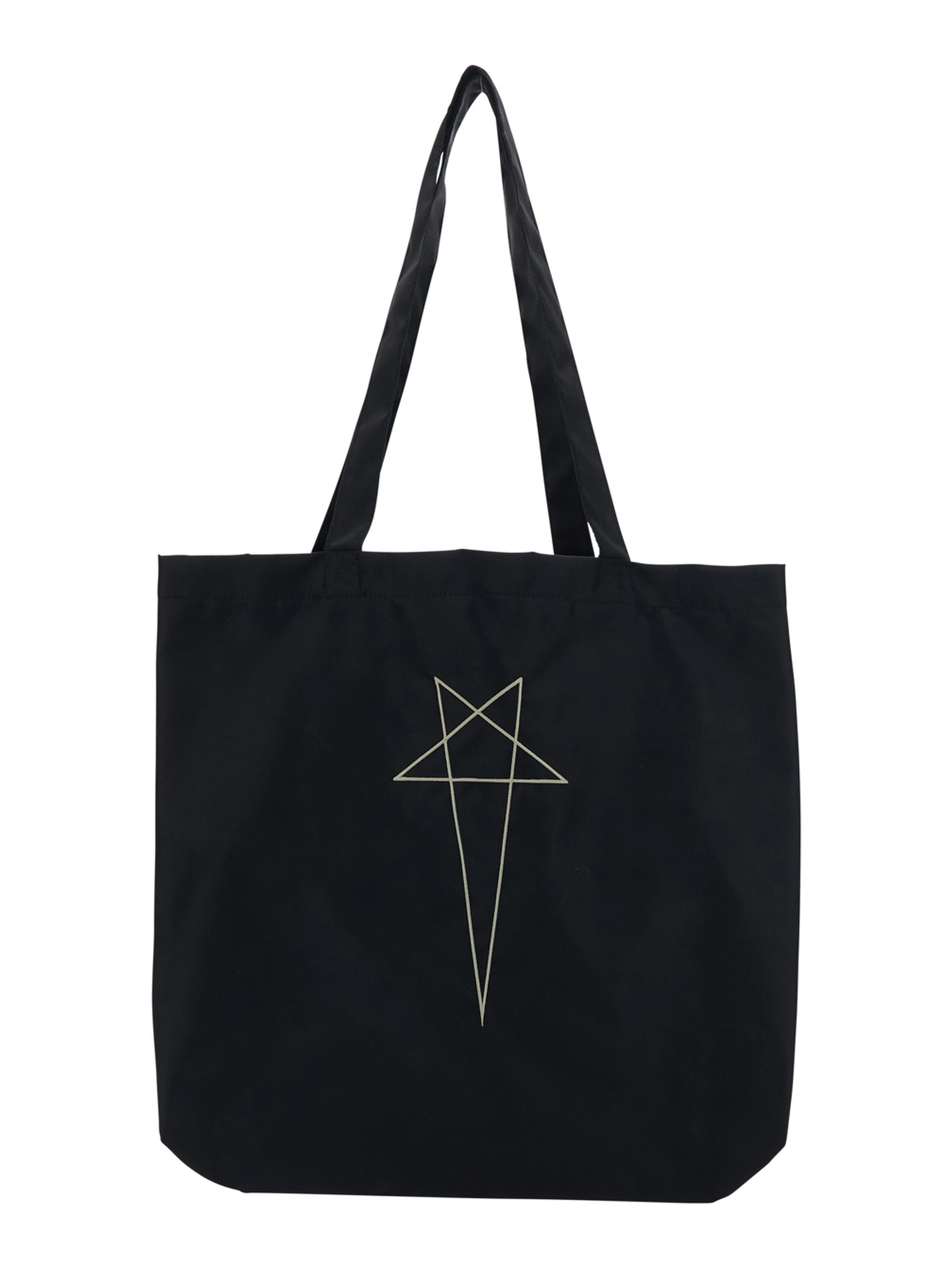 Black Shoulder Bag with Maxi Logo on the Front and Two Top Handles in Cotton for Men