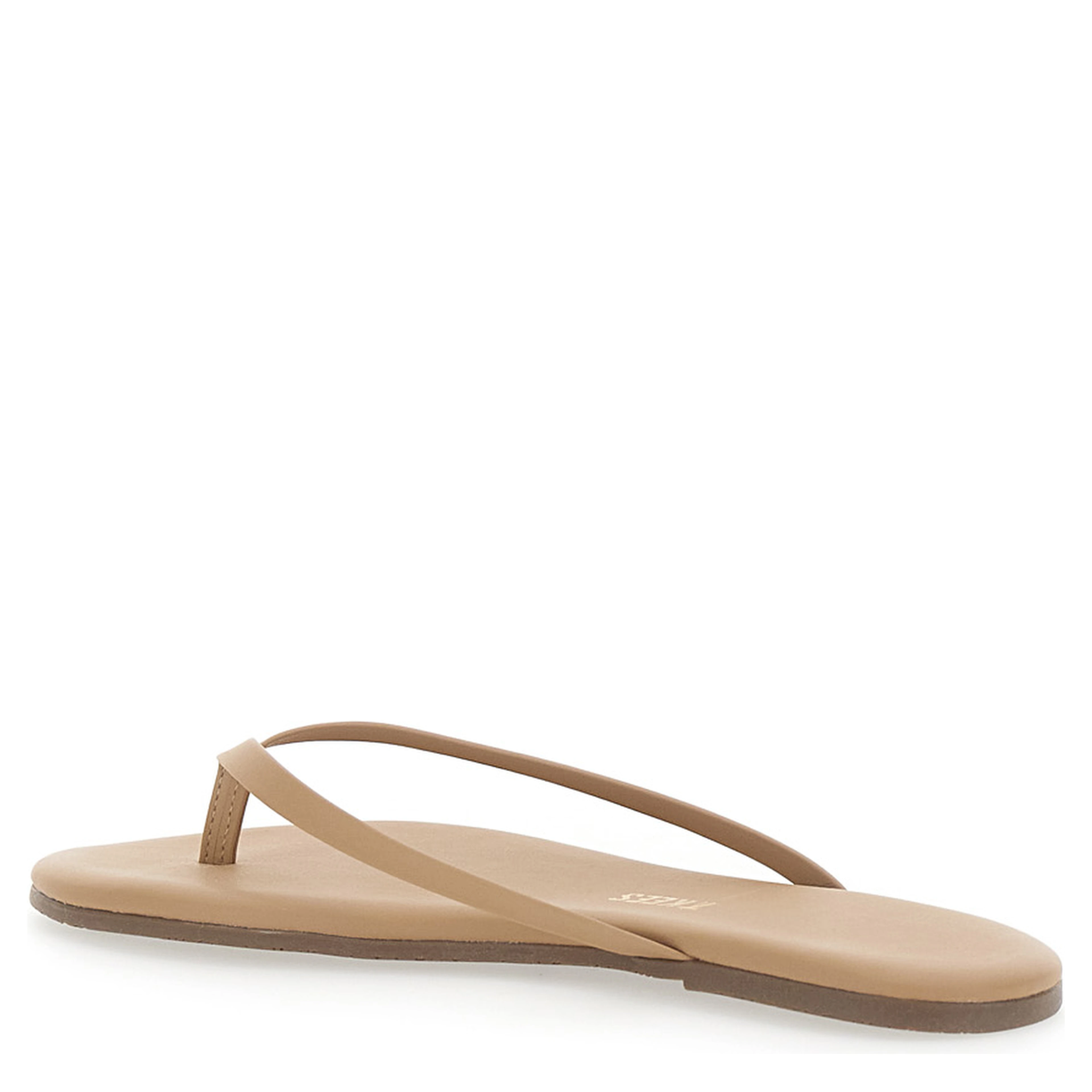 Foundations Beige Sandals with thong design and logo embossed in Ecoleather Woman