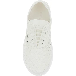 SerenaWhite Sneakers with logo lettering on the tongue and Intreccio motif in leather for women
