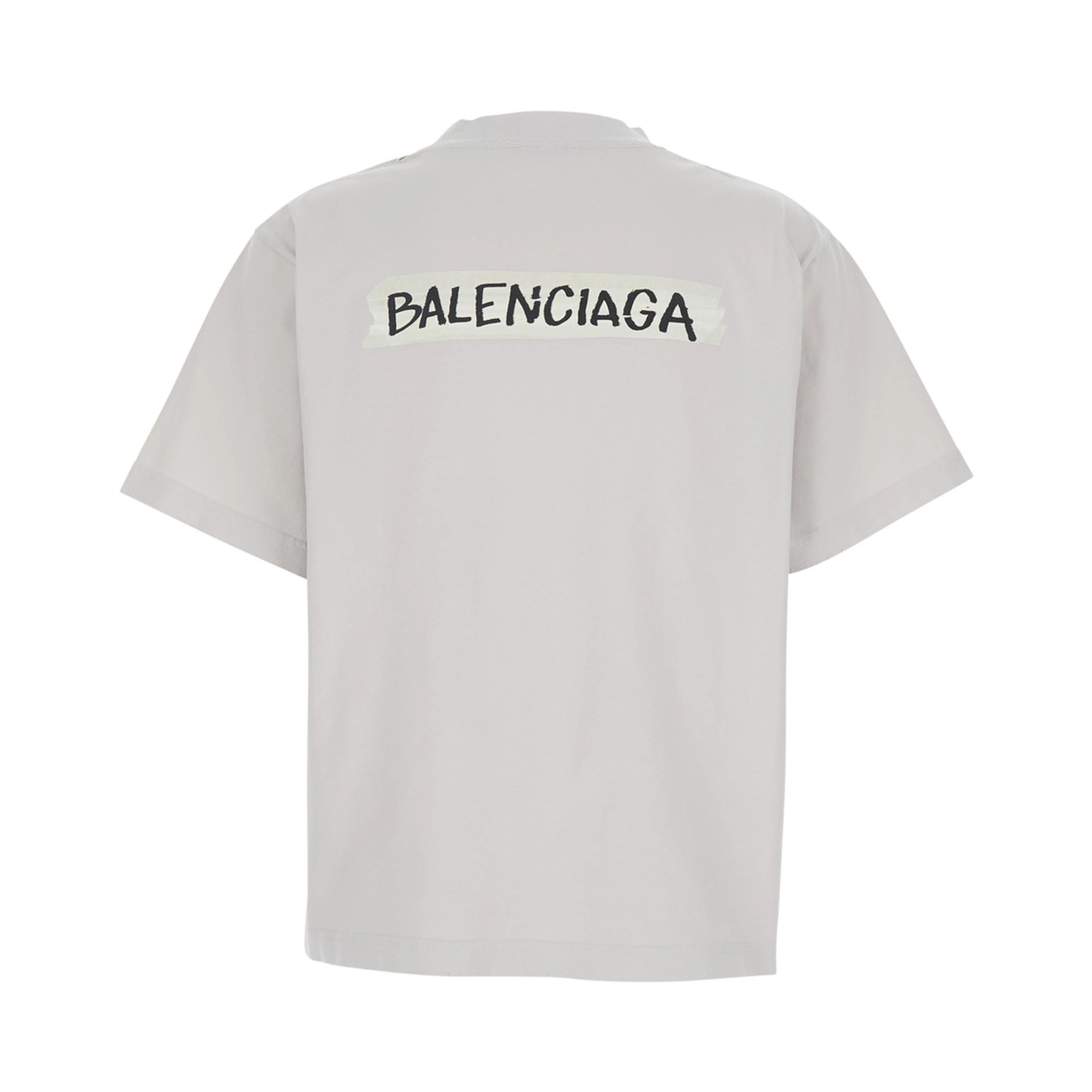 White T-shirt with logo on front and back in Cotton for Women