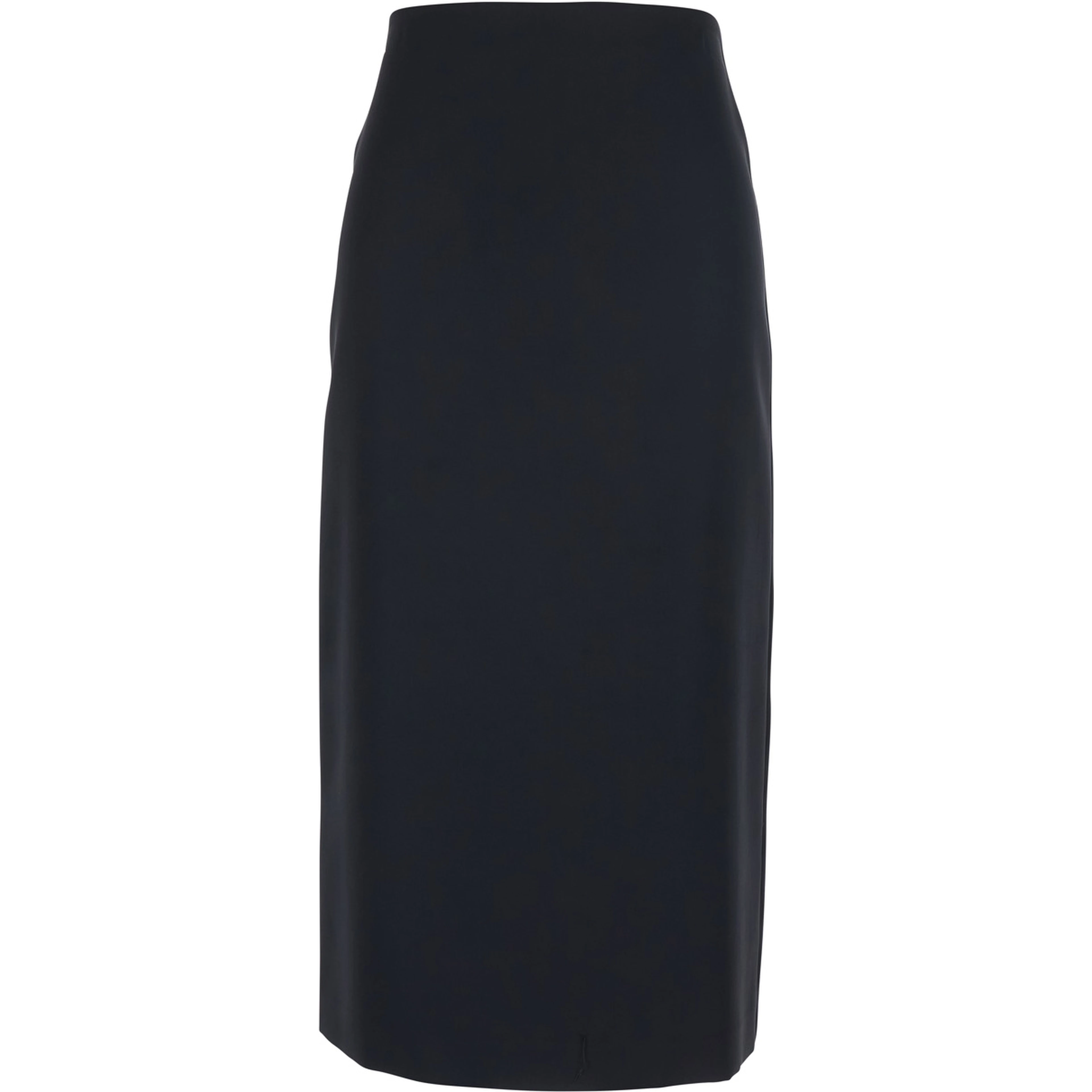 Black Skirt with Rear Concealed Zip Closure and Logo Plaque on the Rear in Fabric Woman