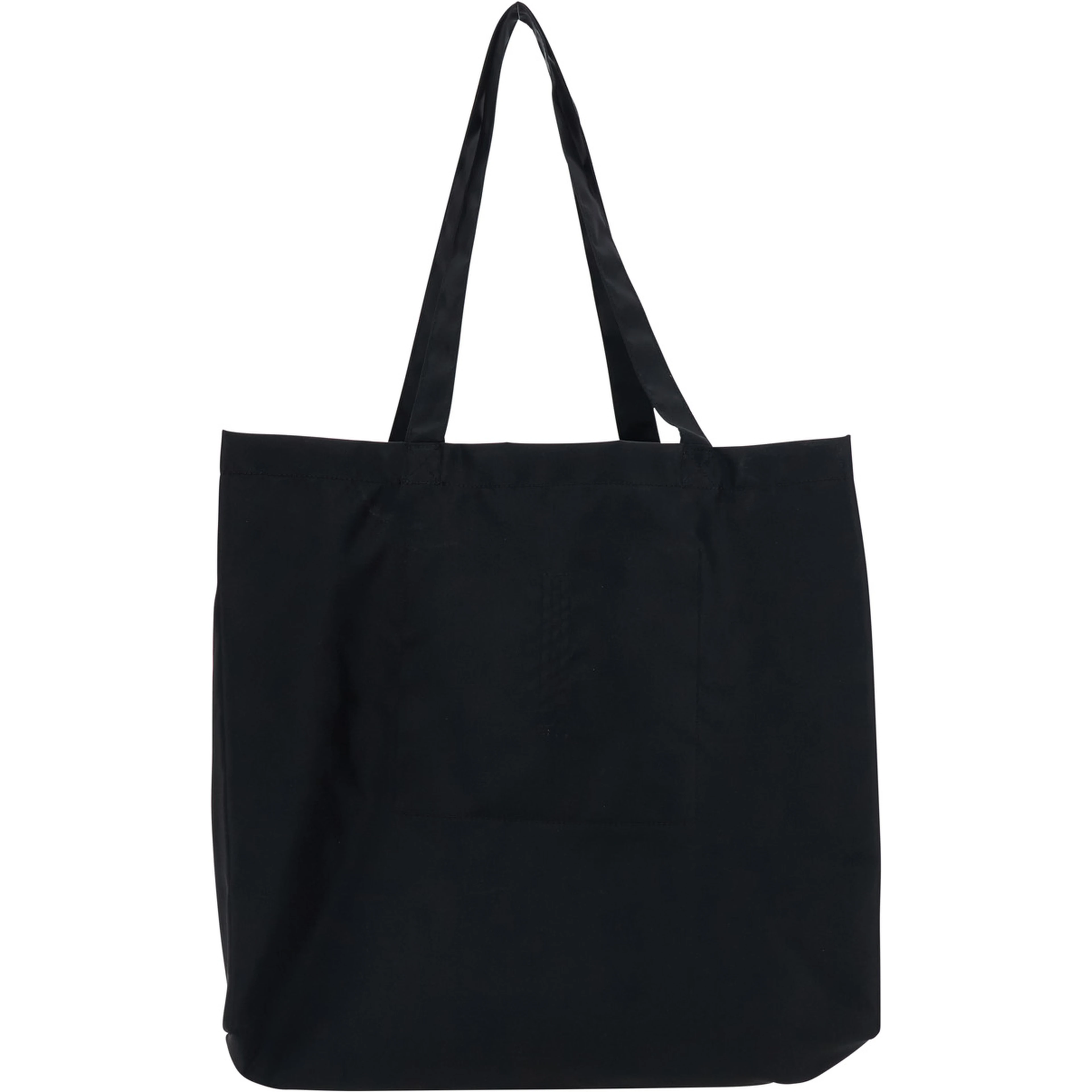Black Shoulder Bag with Maxi Logo on the Front and Two Top Handles in Cotton for Men