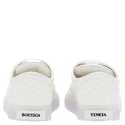 SerenaWhite Sneakers with logo lettering on the tongue and Intreccio motif in leather for women