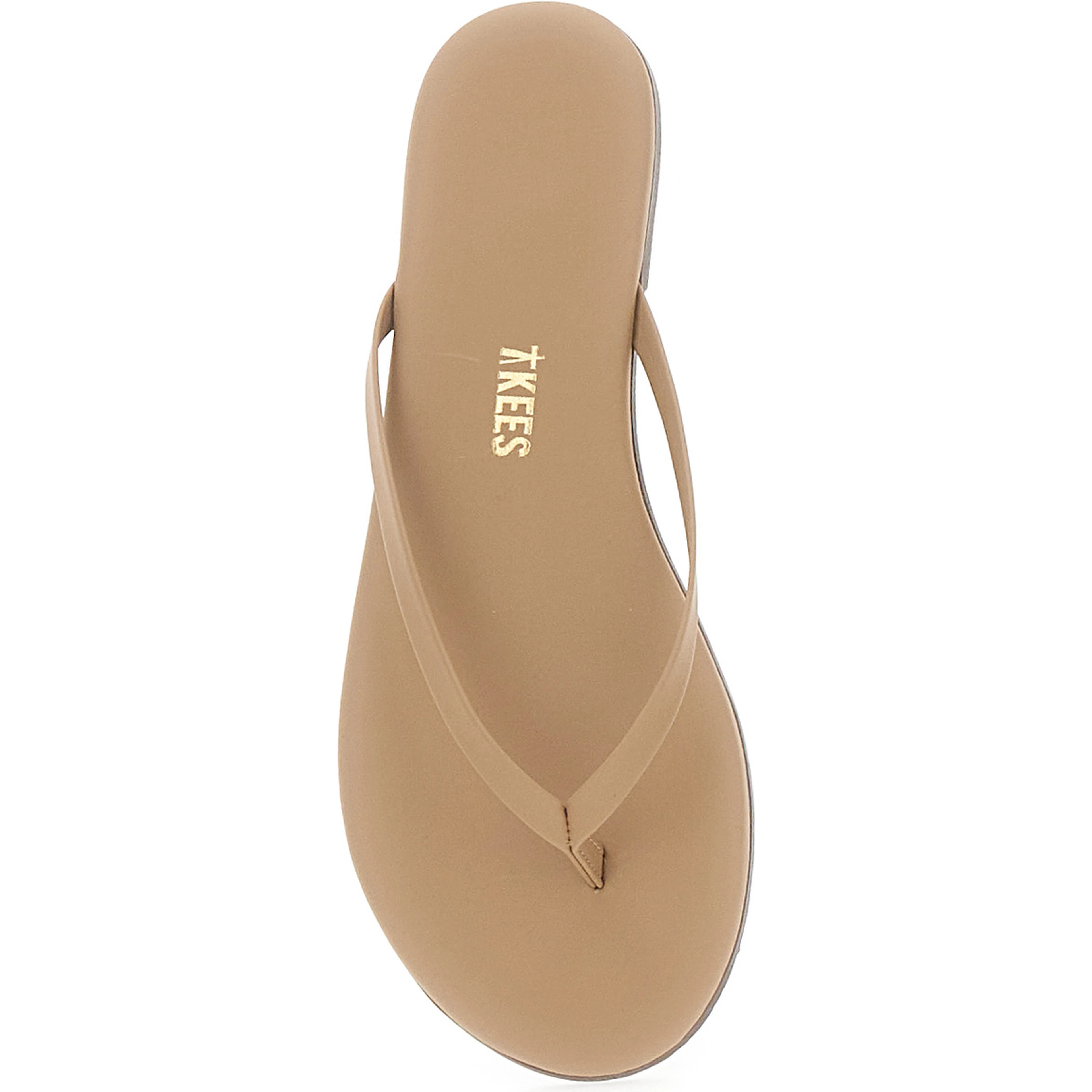 Foundations Beige Sandals with thong design and logo embossed in Ecoleather Woman