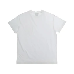 White Crew neck T-shirt with patch pocket and logo lettering on the front in cotton girl