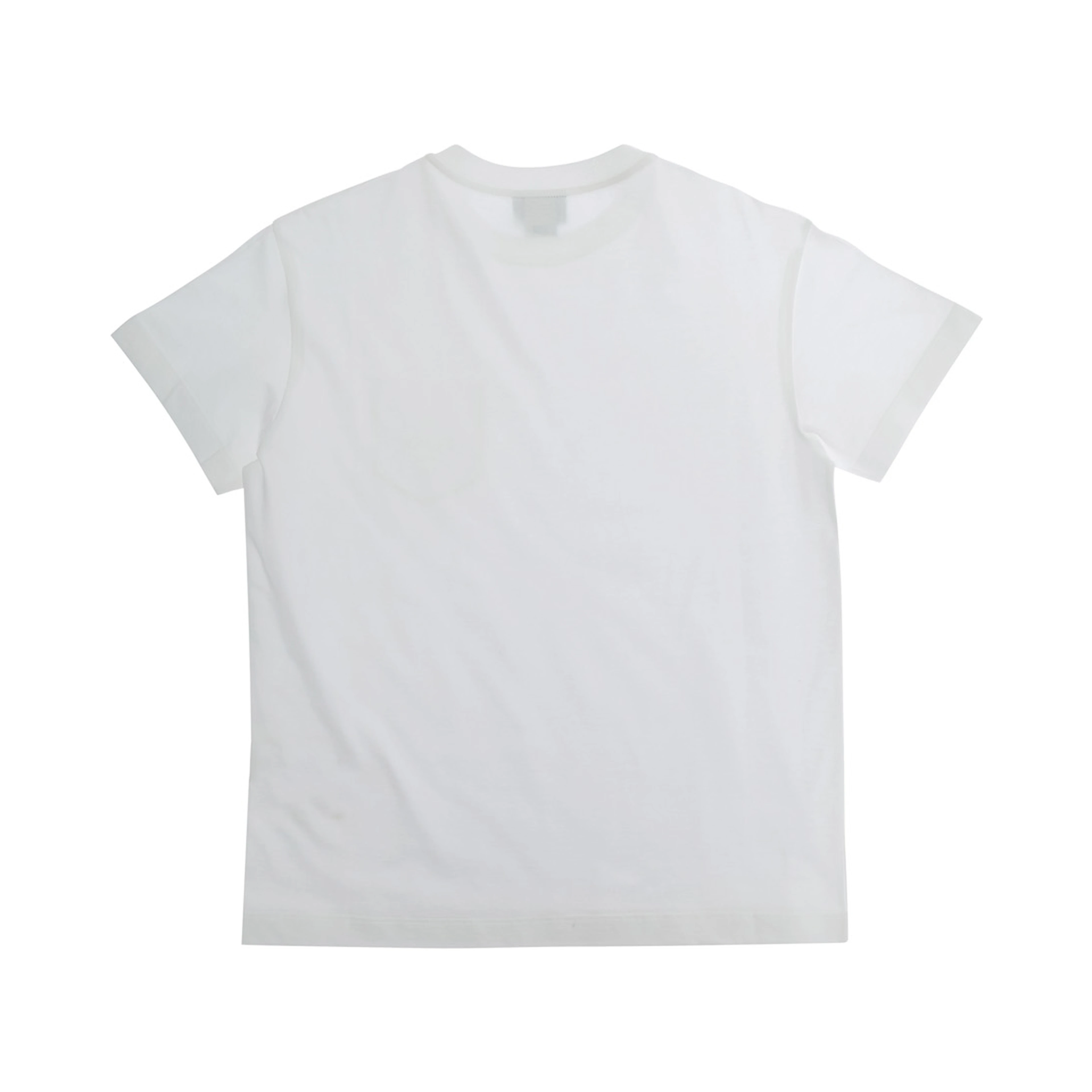 White Crew neck T-shirt with patch pocket and logo lettering on the front in cotton girl